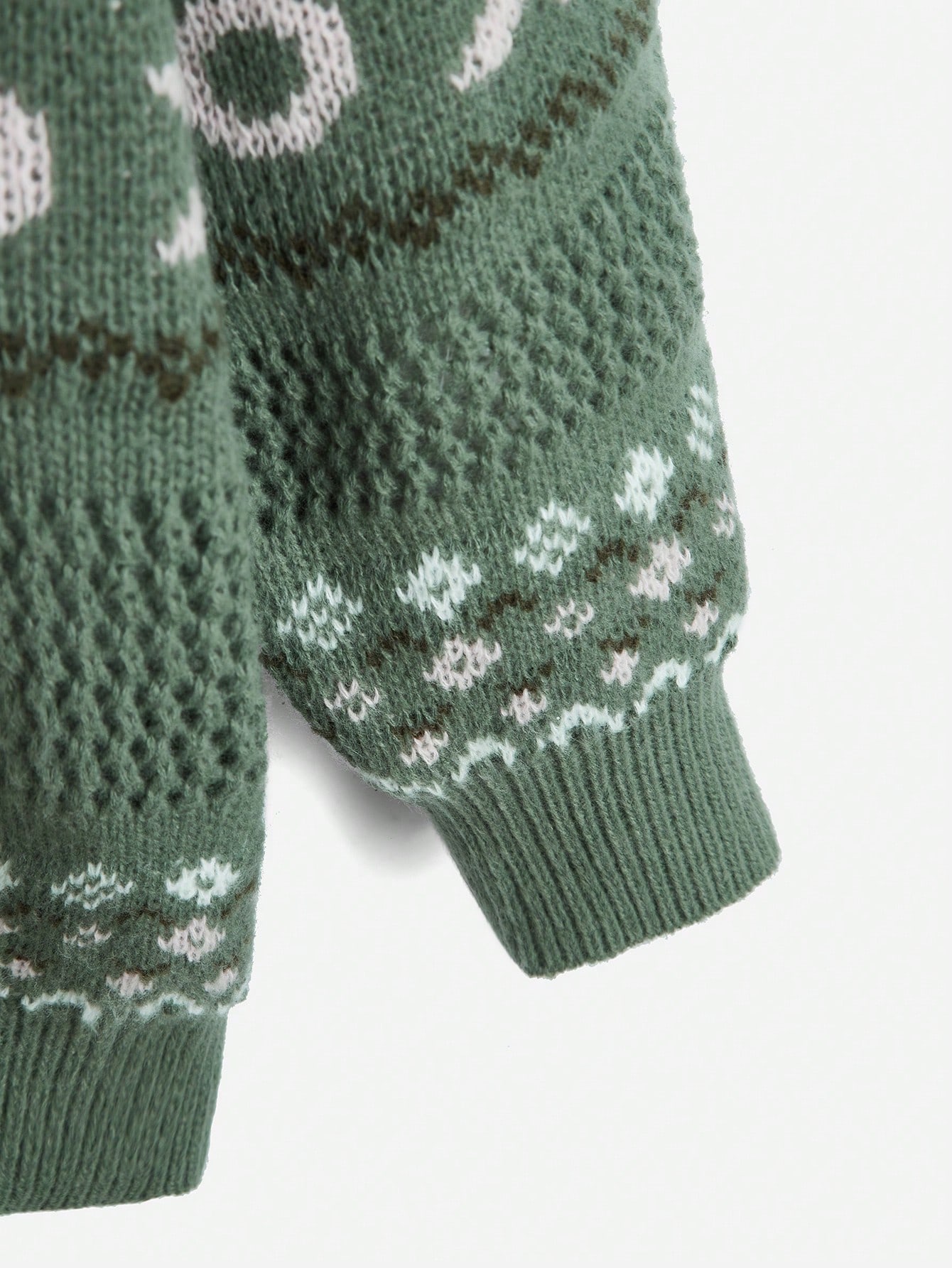 Fairycore Plus Geo Pattern Drop Shoulder Sweater