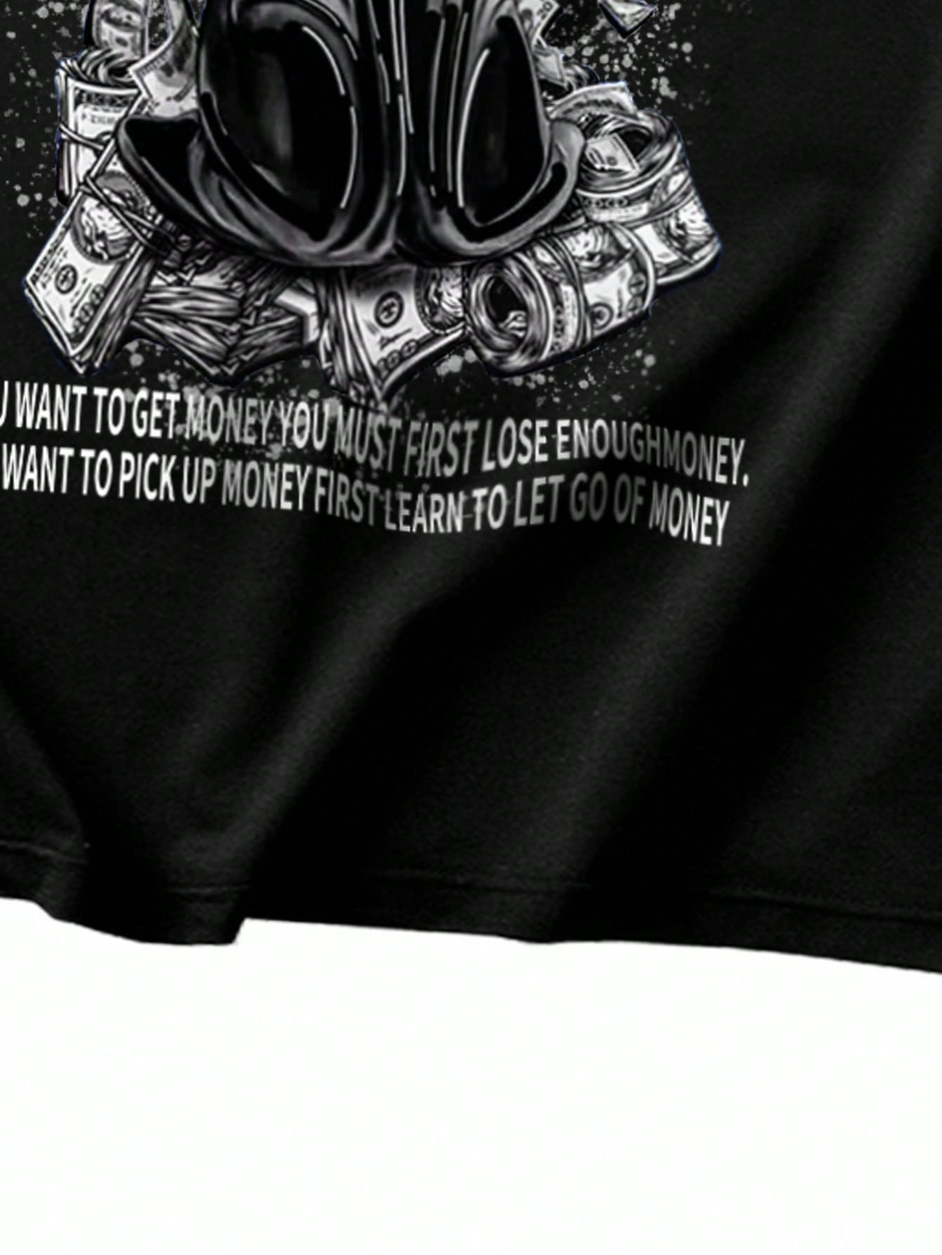 Street Life Men Slogan & Figure Graphic Drop Shoulder Tee, School