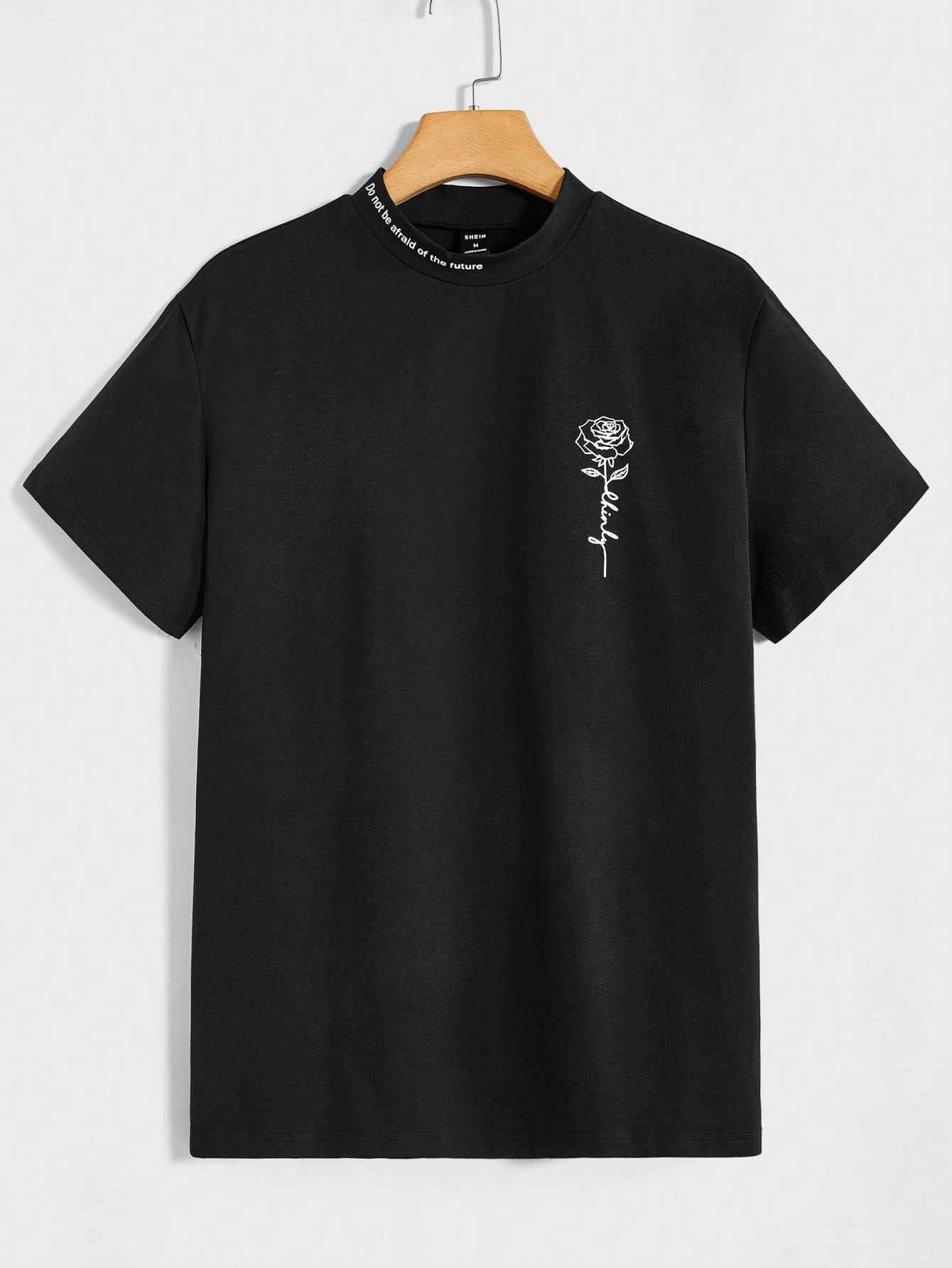 Manfinity ModaGents Guys Slogan and Floral Print Tee