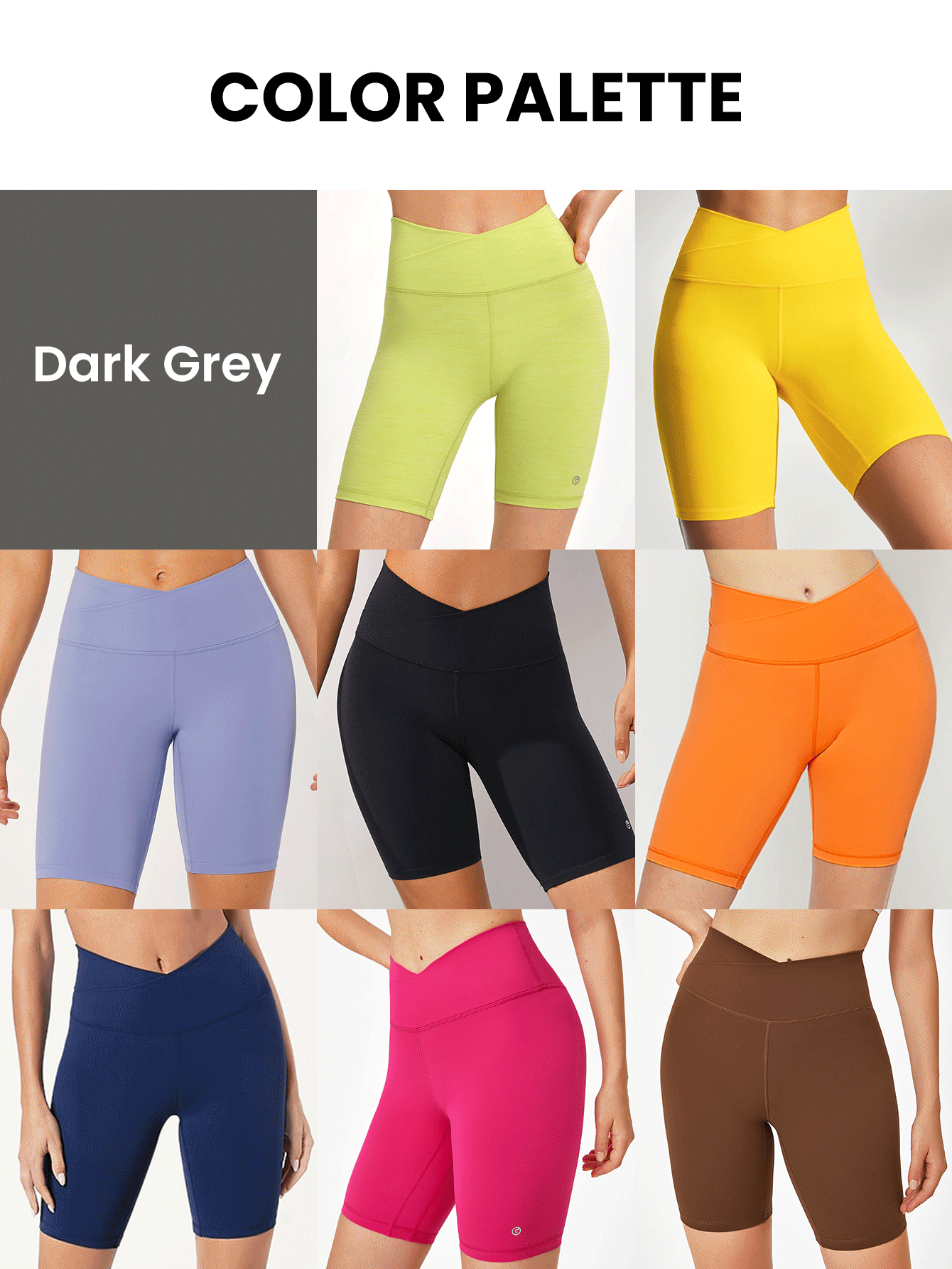 8" FeatherFit™ Crossover Biker Shorts Cycling Running Gym Workout Summer