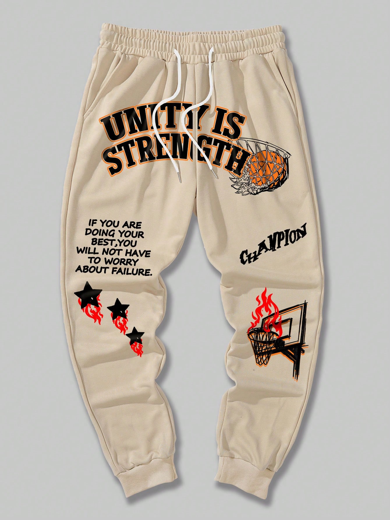 Street Life Men Slogan Graphic Drawstring Waist Sweatpants