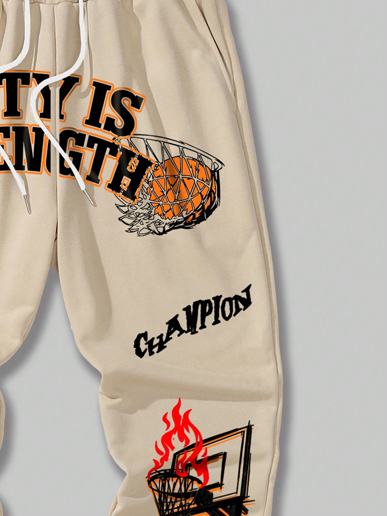 Street Life Men Slogan Graphic Drawstring Waist Sweatpants