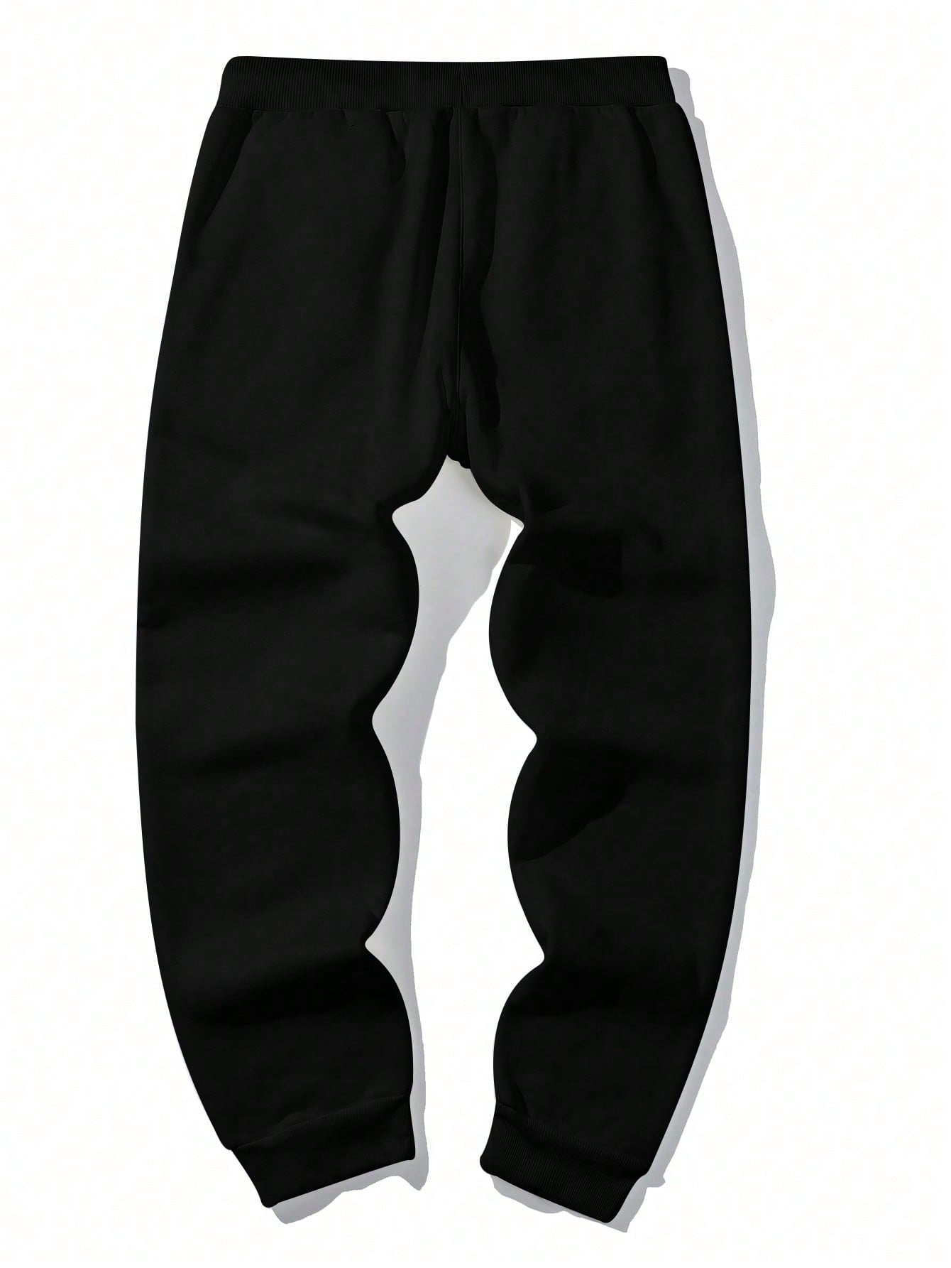 Guys Letter Graphic Drawstring Waist Sweatpants