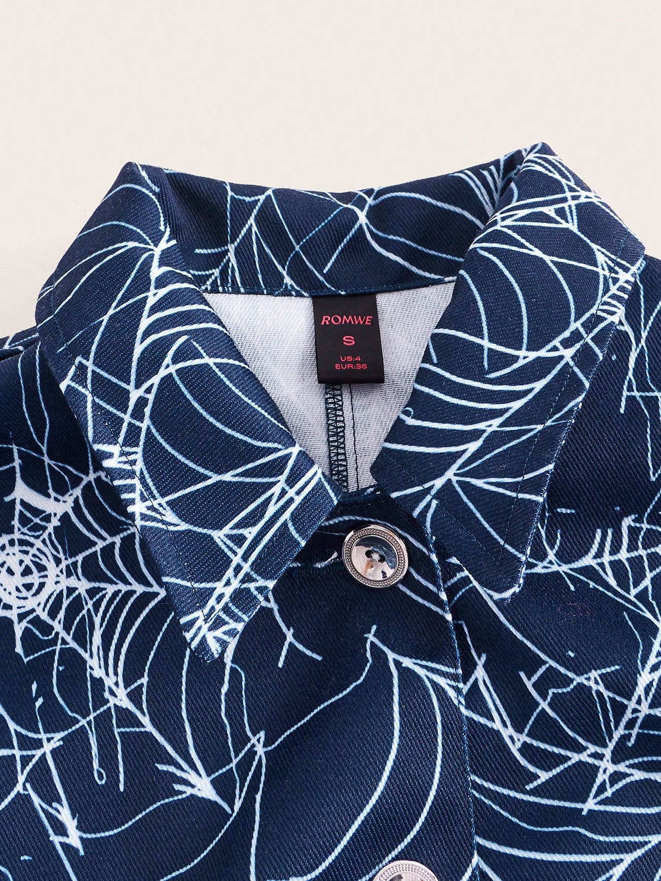 Spider Web Print Crop Jacket