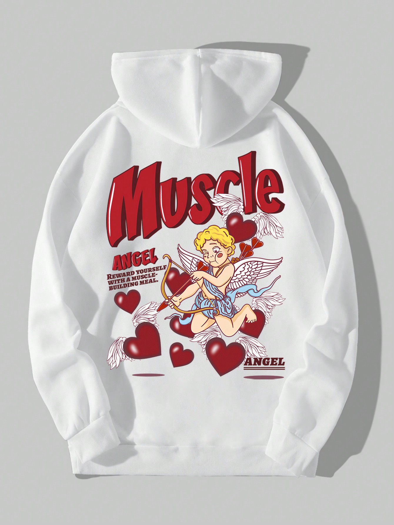 Street Life Guys Slogan & Cartoon Graphic Drop Shoulder Kangaroo Pocket Drawstring Hoodie