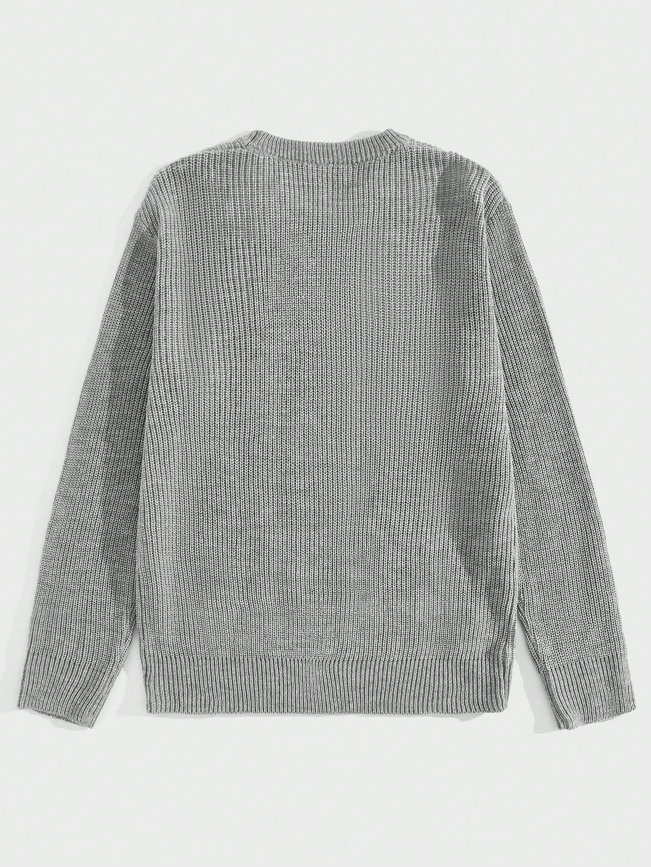 Grunge Punk Guys Cut Out Ripped Drop Shoulder Sweater Without Scarf