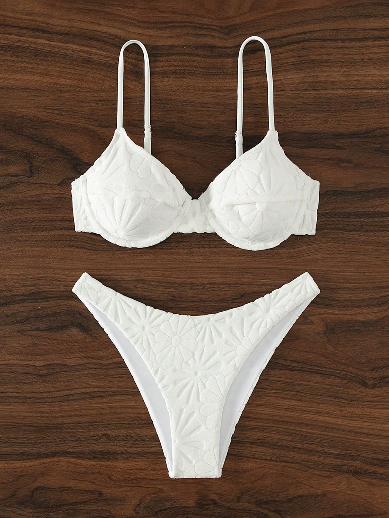 Summer Beach Solid Color V-Neck Bikini Set