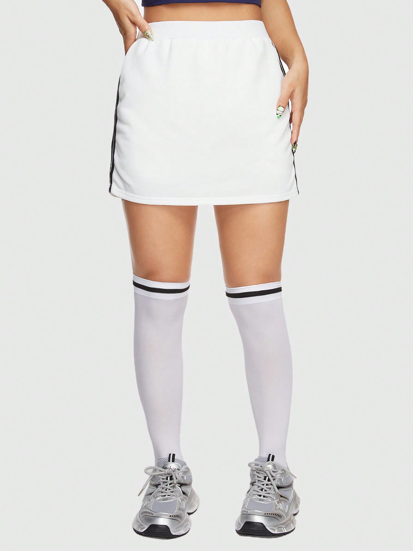 ROMWE Avant Side Striped Skirt