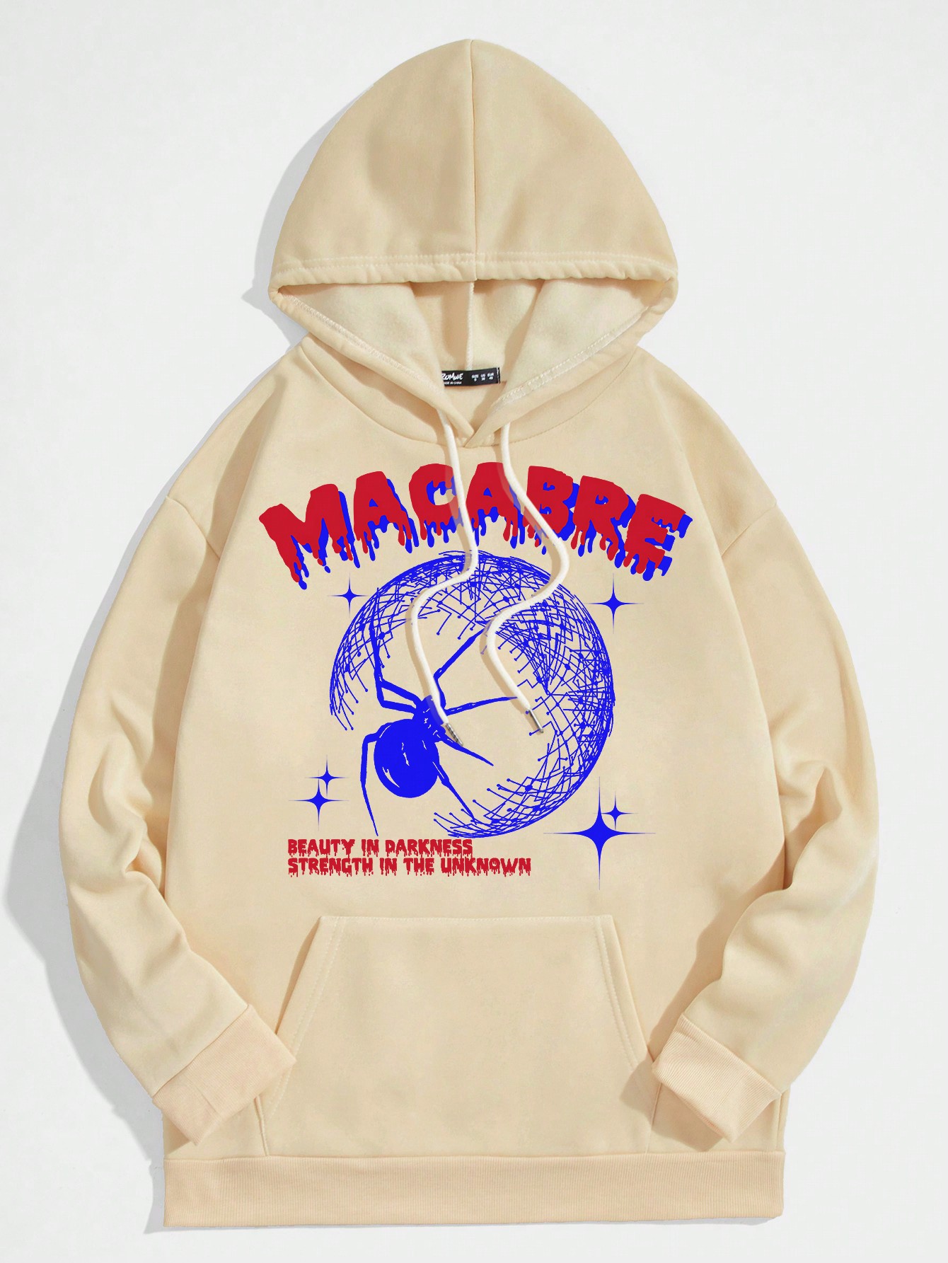 Street Life Men's Hooded Sweatshirt With Spider & Text Print And Drawstring
