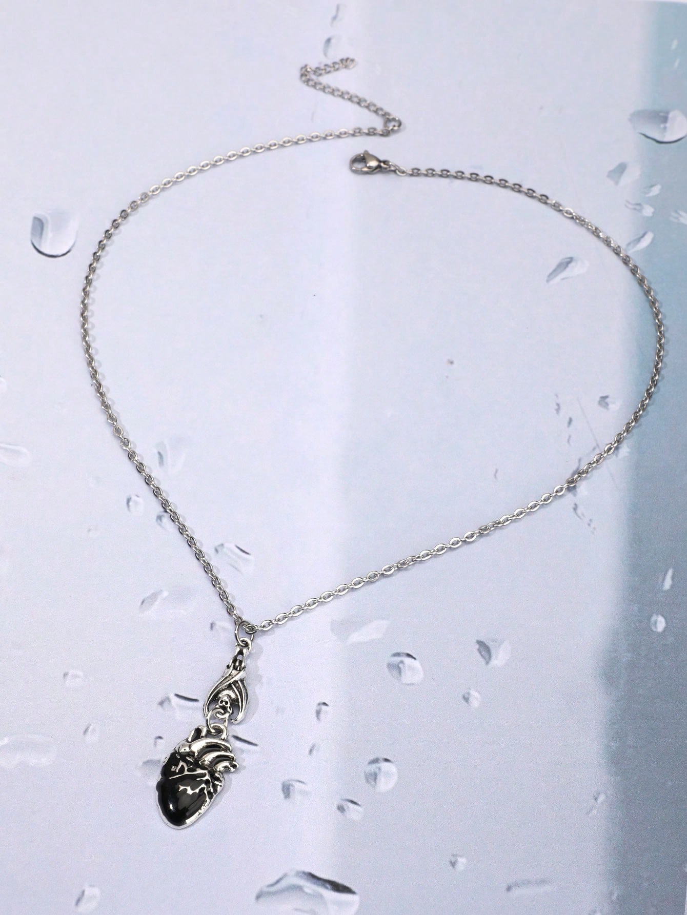 Goth Heart-Shaped Pendant Necklace
