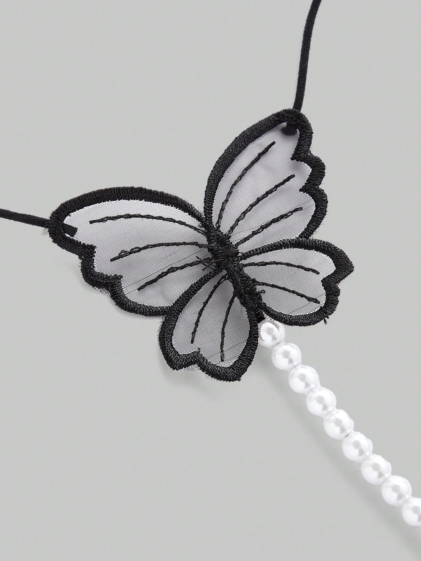 Fairycore Sexy Butterfly Pearl Hollow Out Lingerie Set