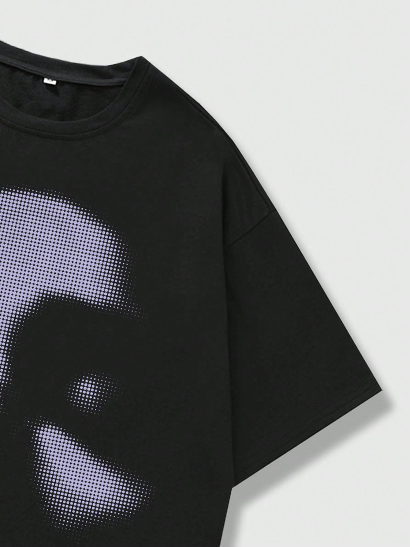 Grunge Punk Men's Y2k T-Shirt With Blurred Portrait Graphic Print, School