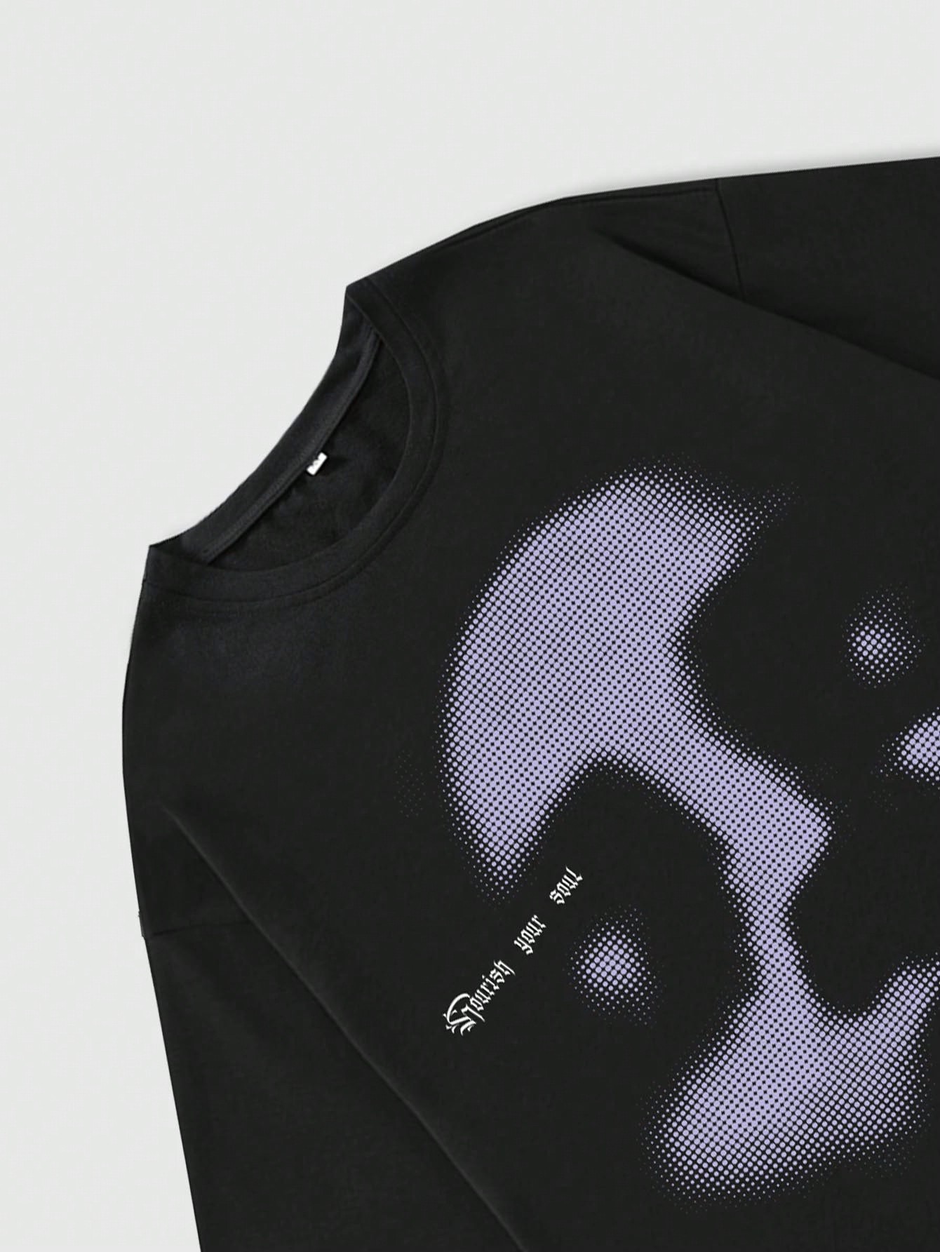 Grunge Punk Men's Y2k T-Shirt With Blurred Portrait Graphic Print, School