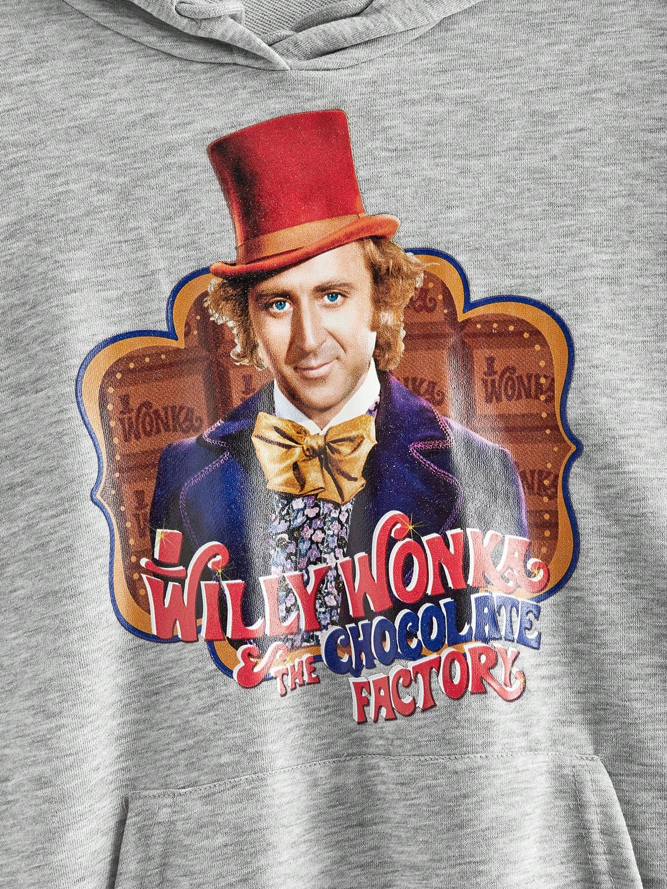 Willy Wonka and the Chocolate Factory X ROMWE Character Print Drop Shoulder Drawstring Hooded Sweatshirt