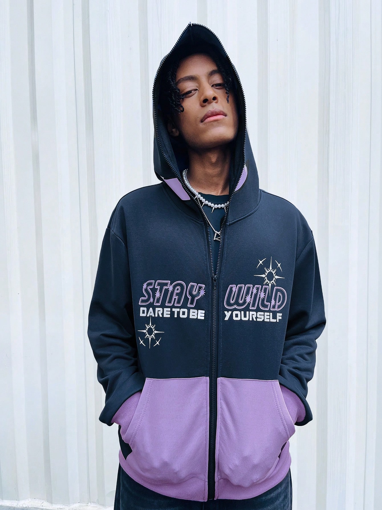 Street Life Men's Letter Print Hooded Sweatshirt