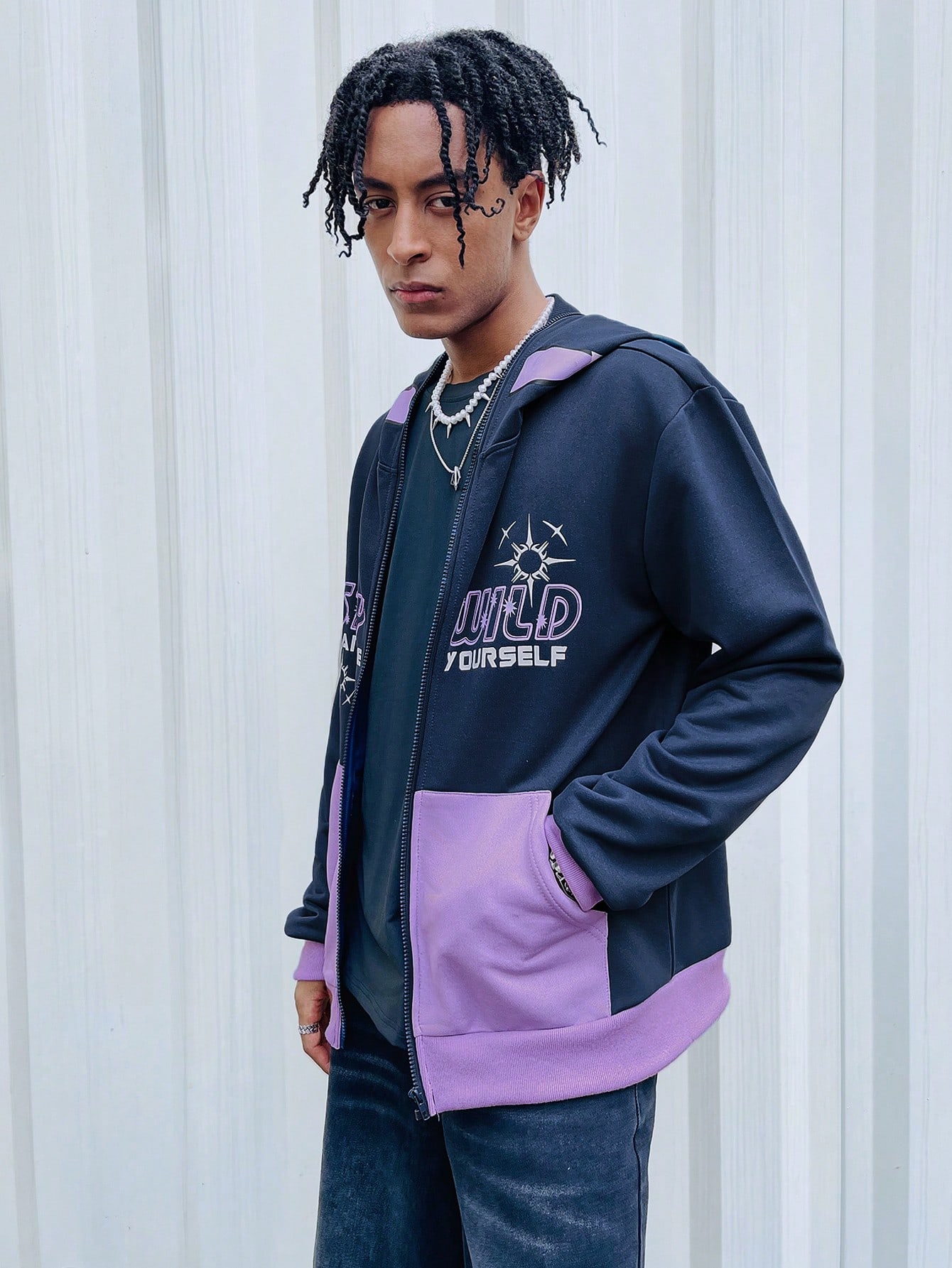 Street Life Men's Letter Print Hooded Sweatshirt
