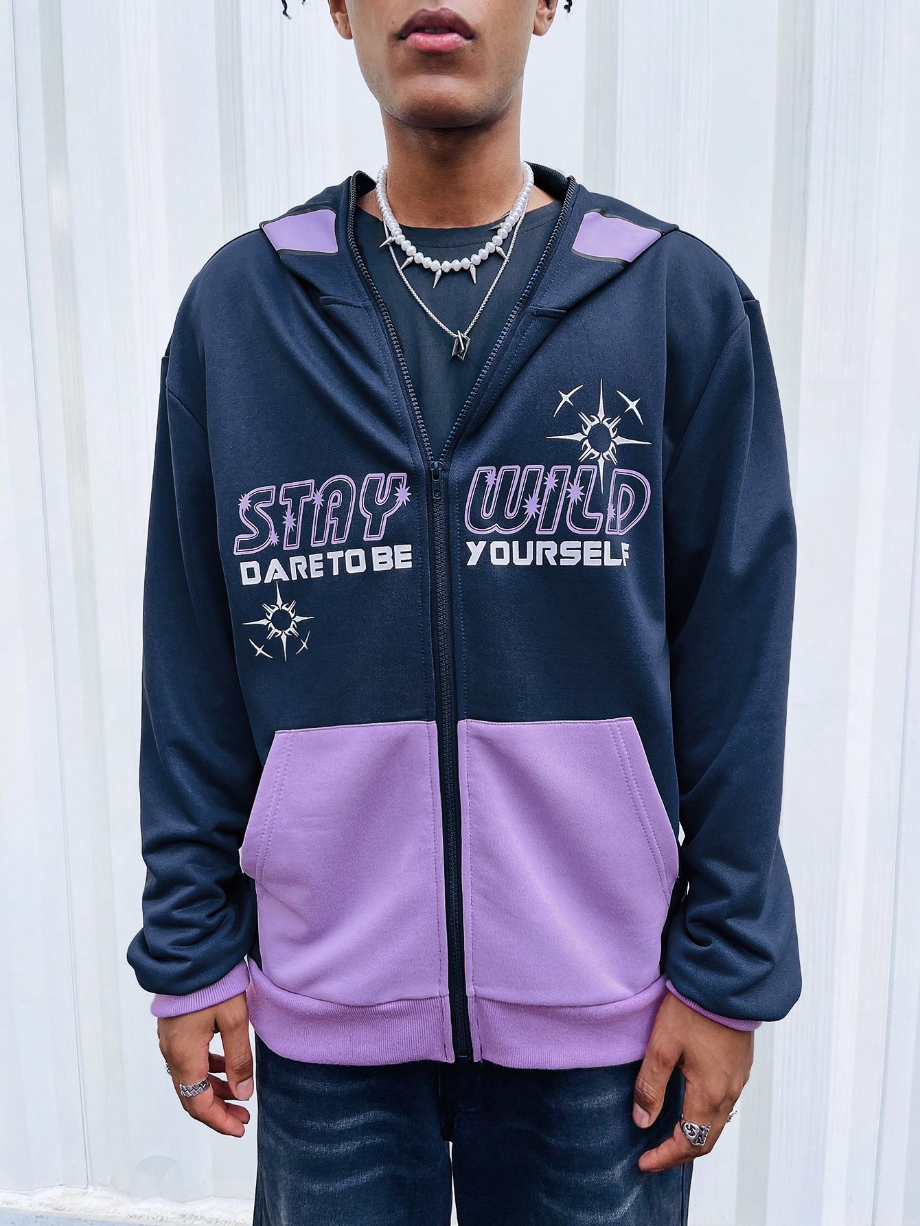 Street Life Men's Letter Print Hooded Sweatshirt