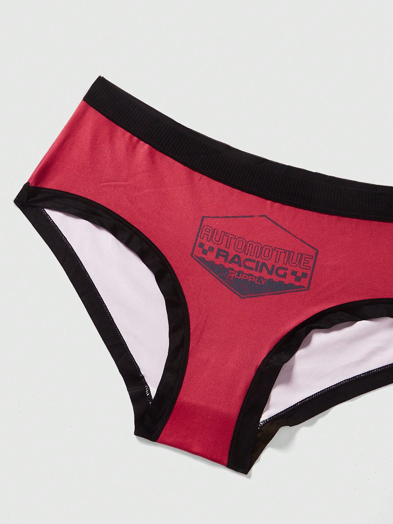 Women's 3pcs Color Block Edge Stitching Auto Print Triangular Underwear Set
