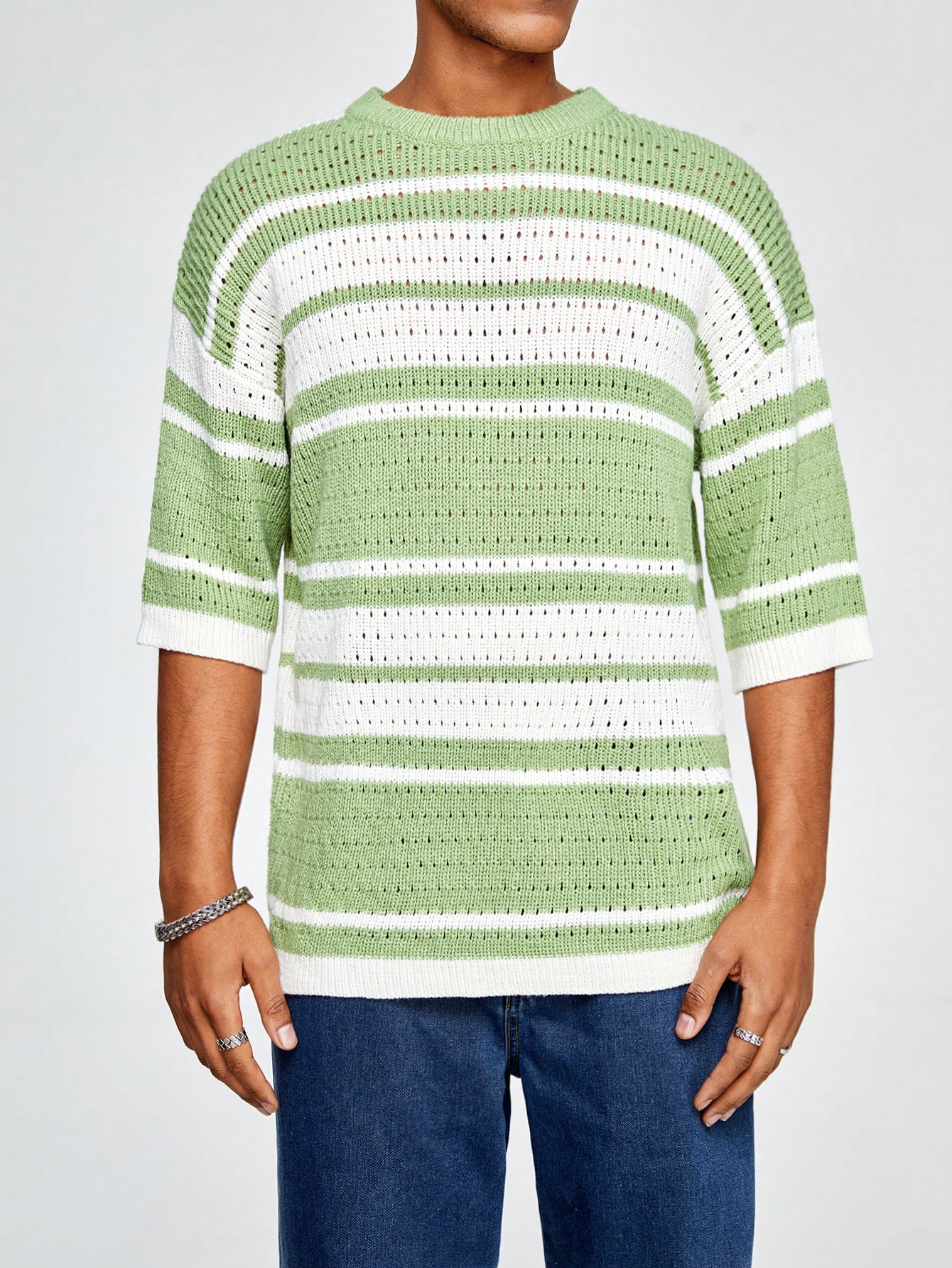 Street Life Men'S Casual Color Block Knit Sweater
