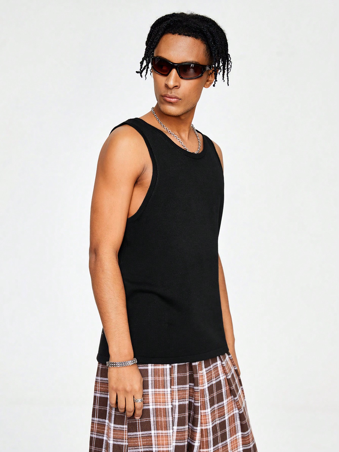 Street Life Men'S Solid Color Round Neck Vest