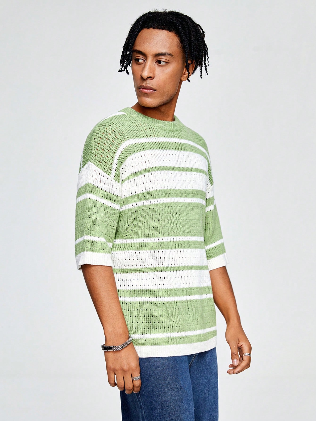Street Life Men'S Casual Color Block Knit Sweater