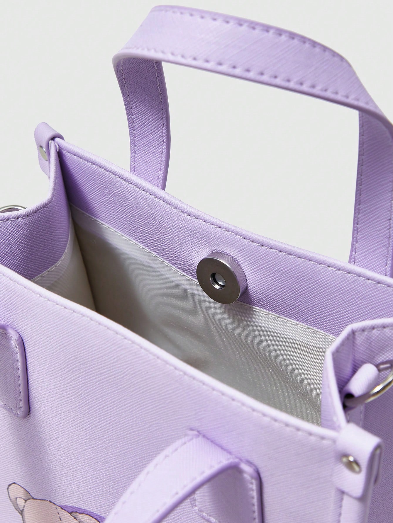 Kawaii Simple And Elegant Purple Teddy Bear Ladies' Handbag, Daily Use