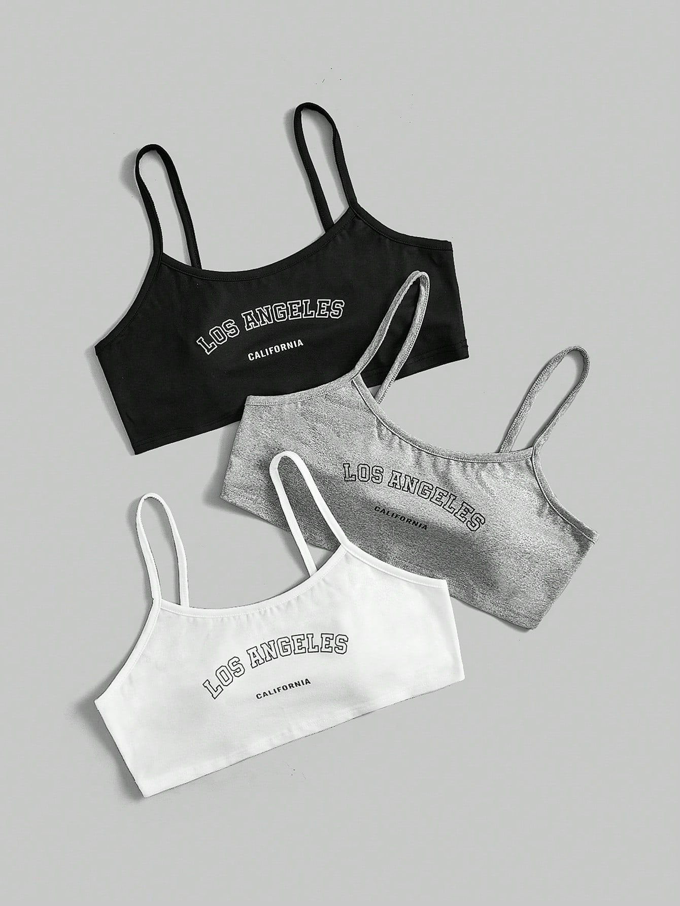 Street Life 3pcs Letter Print Pajama Set With Camisole Top