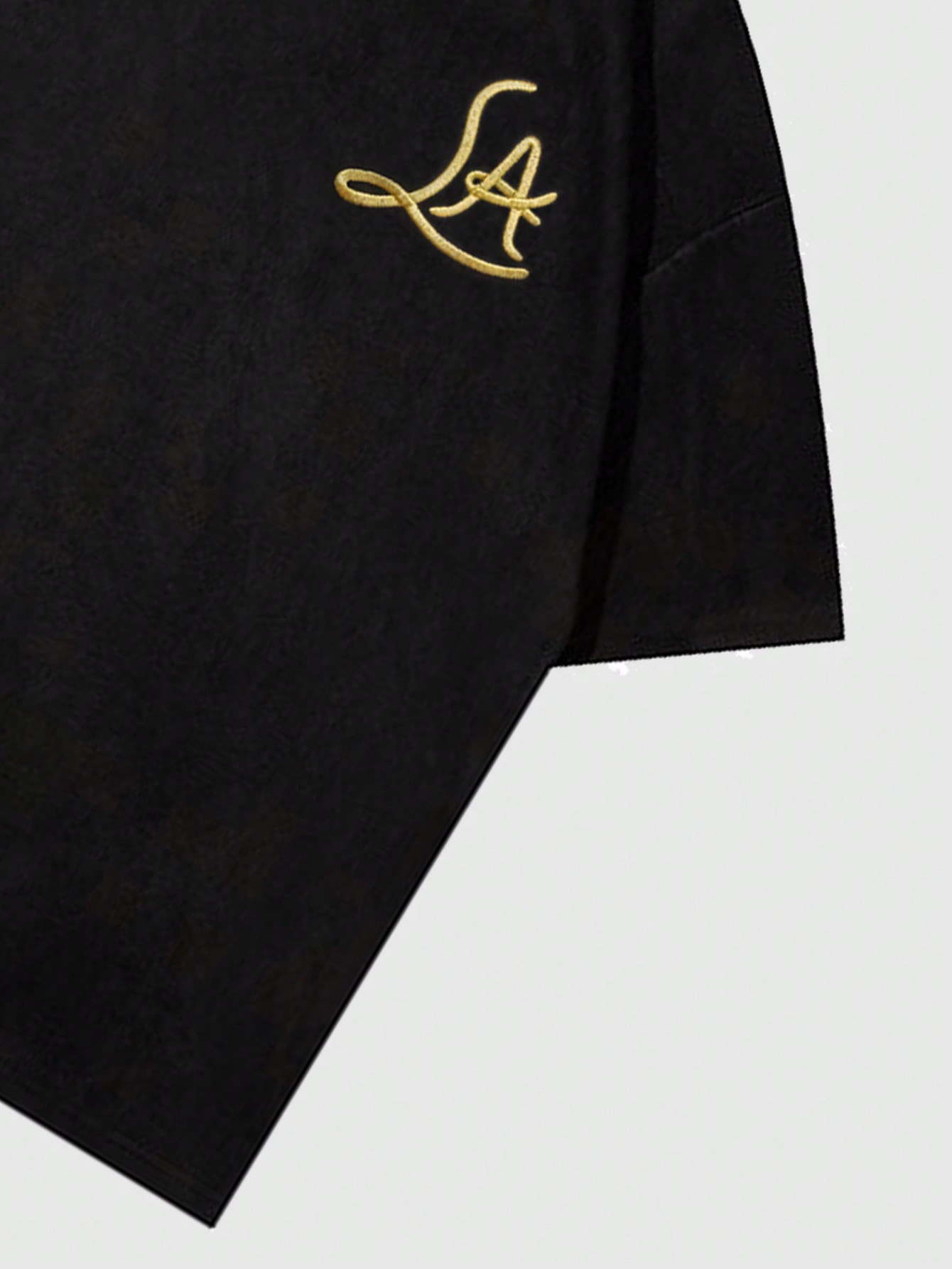 Prep Men's Velvet Alphabet Embroidery Short Sleeve T-Shirt