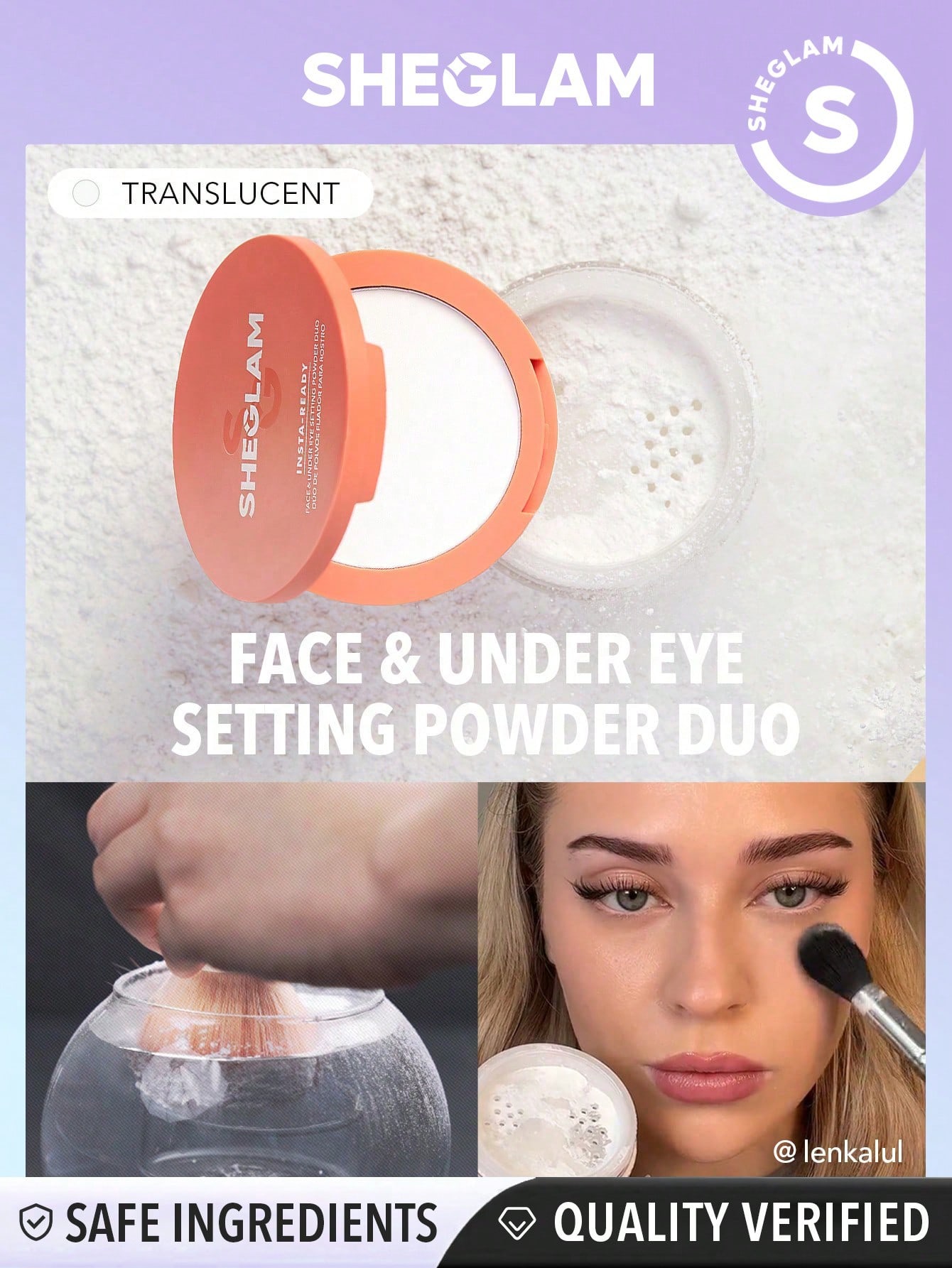 Insta-Ready Face & Under Eye Setting Powder Duo-Translucent Valentine Day Decor Love Gift Winter Y2K Makeup Party Beach Travel Holiday Sale Deals Camping Outdoors Present Rose Fashion Girl New Year Cosmetic Cosplay Best Trip Festivals Color Fancy Campus School Charm Vibe