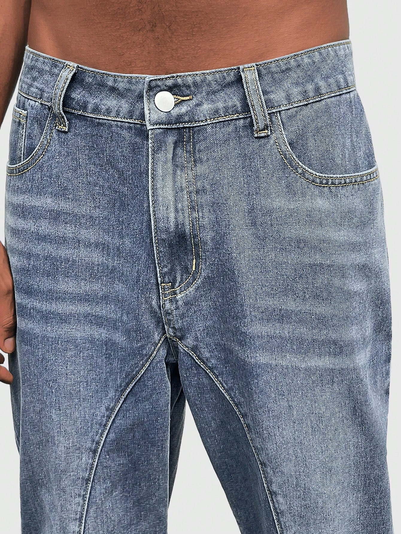 Street Life Men'S Star Pattern Printed Straight Leg Jeans