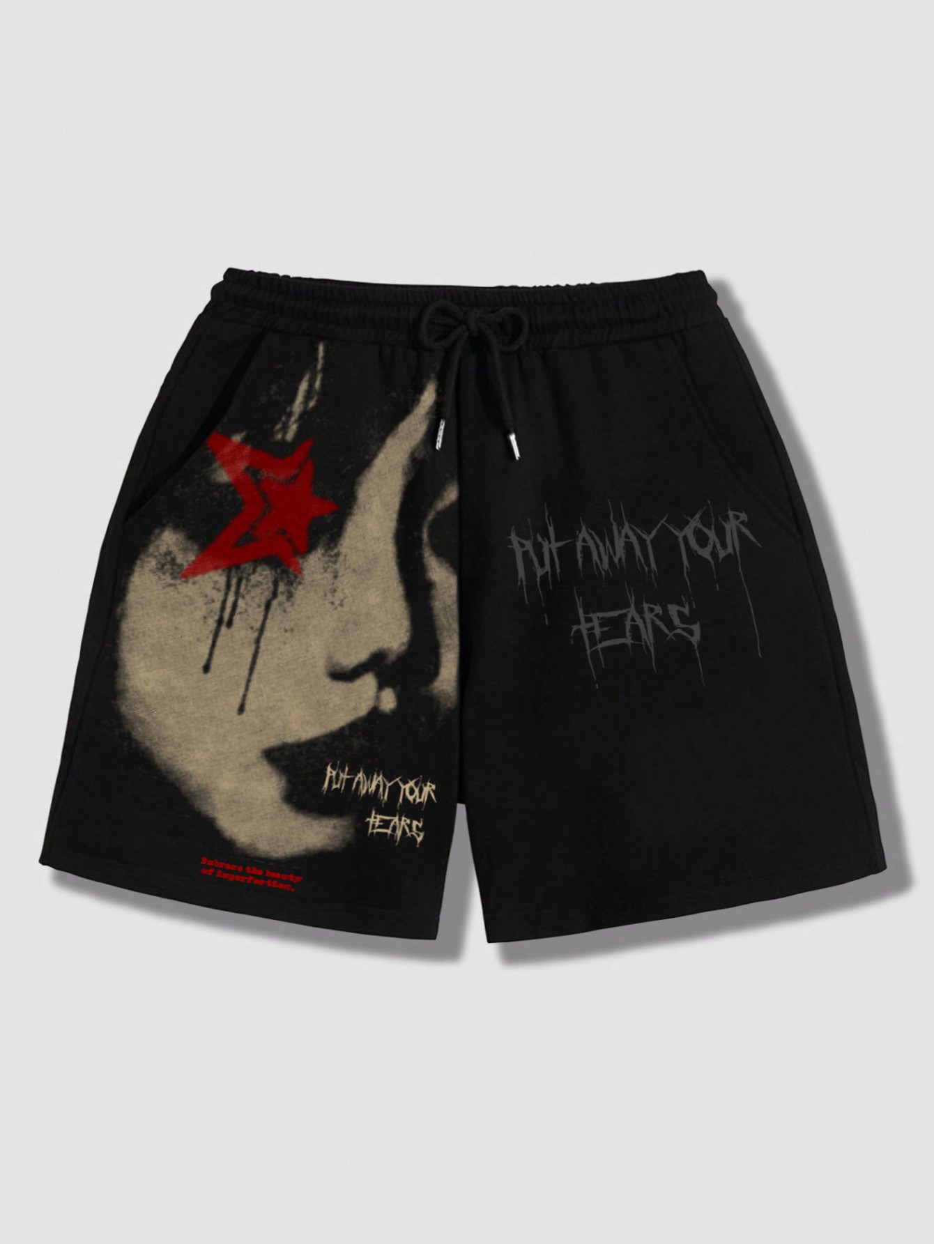 Street Life Men's Figure Graphic Drawstring Waist Shorts, Suitable For Daily Wear In Spring And Summer, School
