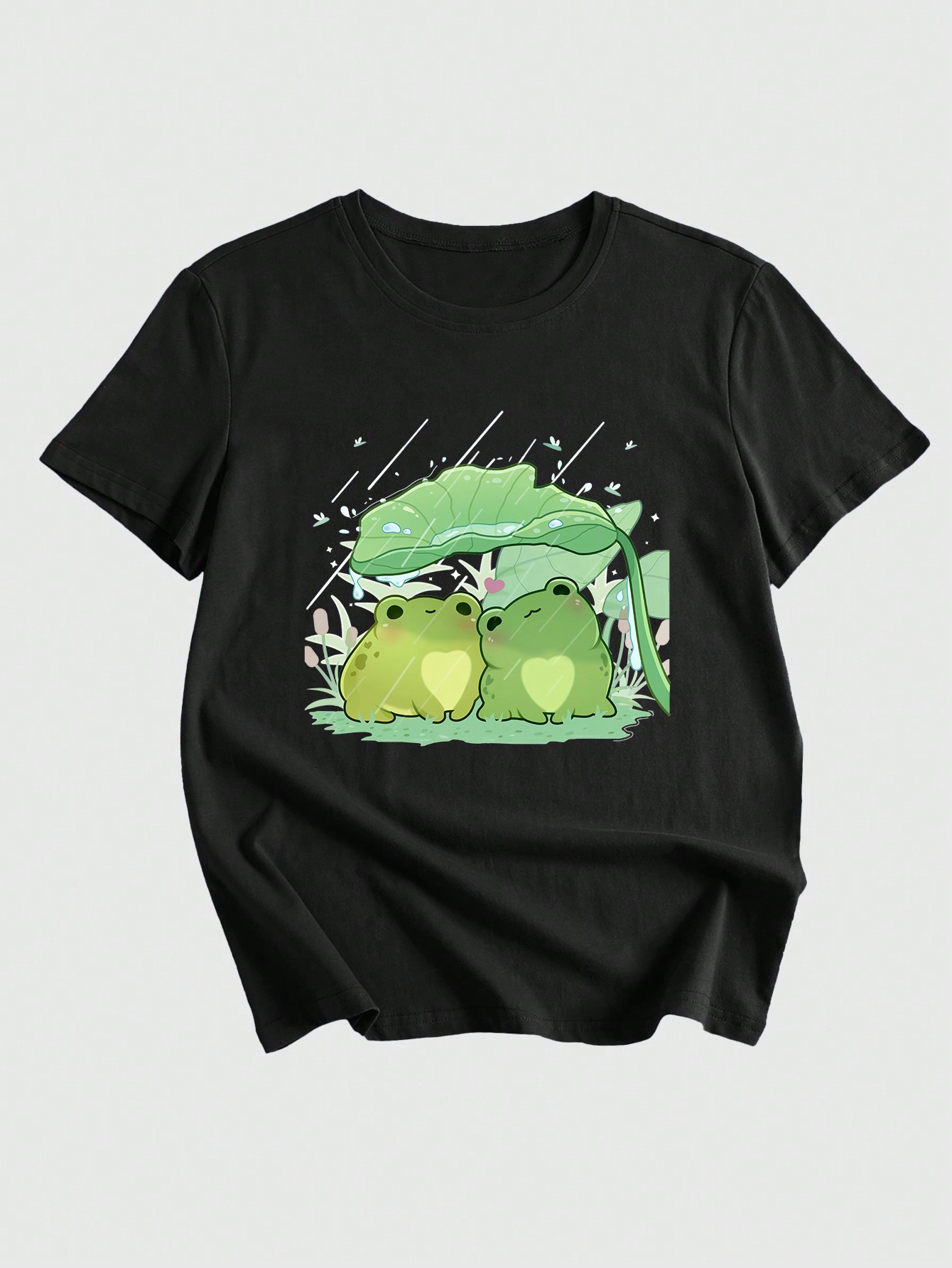 Beereckless Kawaii Frog Print Tee, School