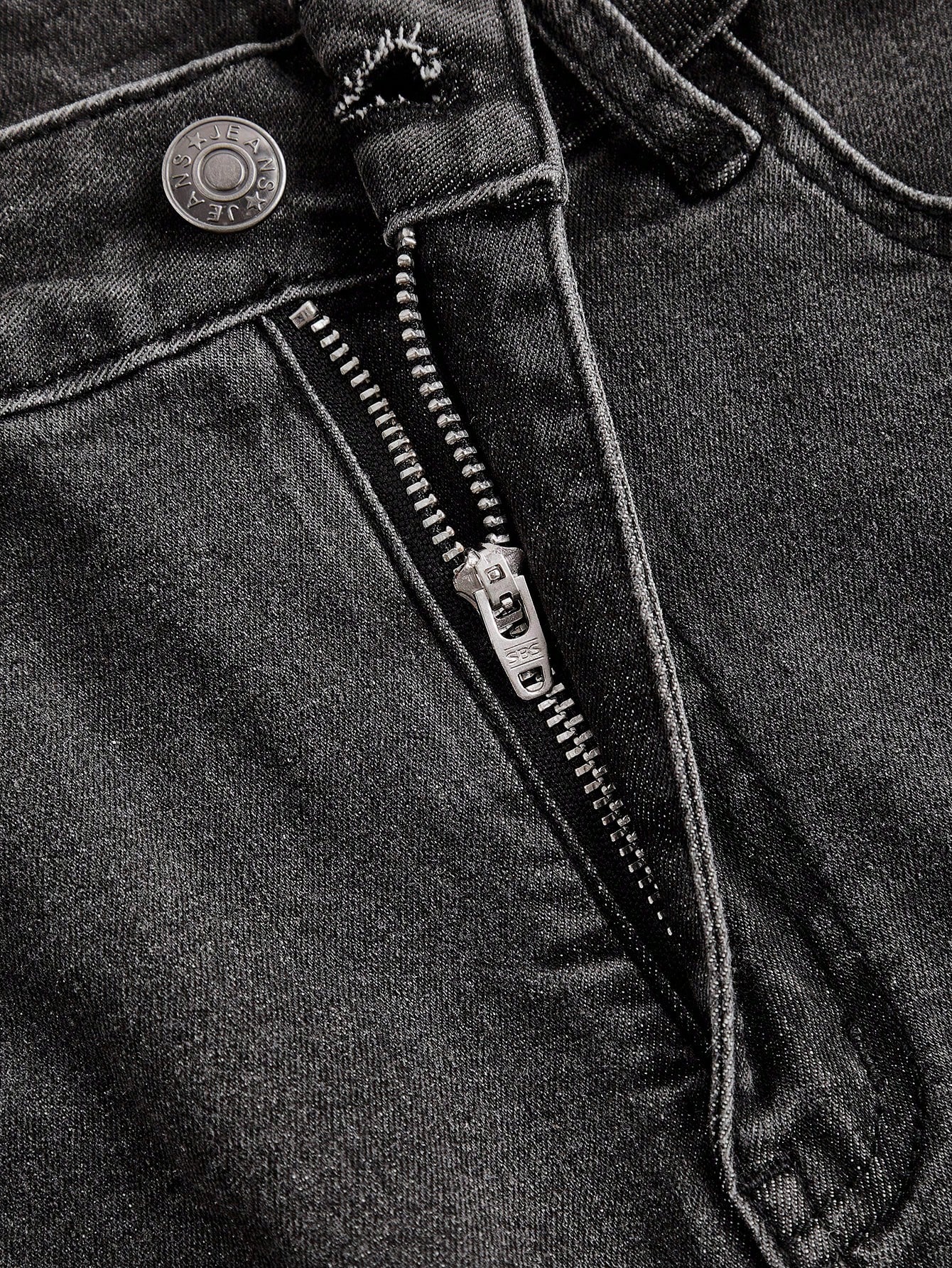 Grunge Punk Vintage Black Star Sequin Embroidery Pleated Elastic Skinny Jeans With Pockets