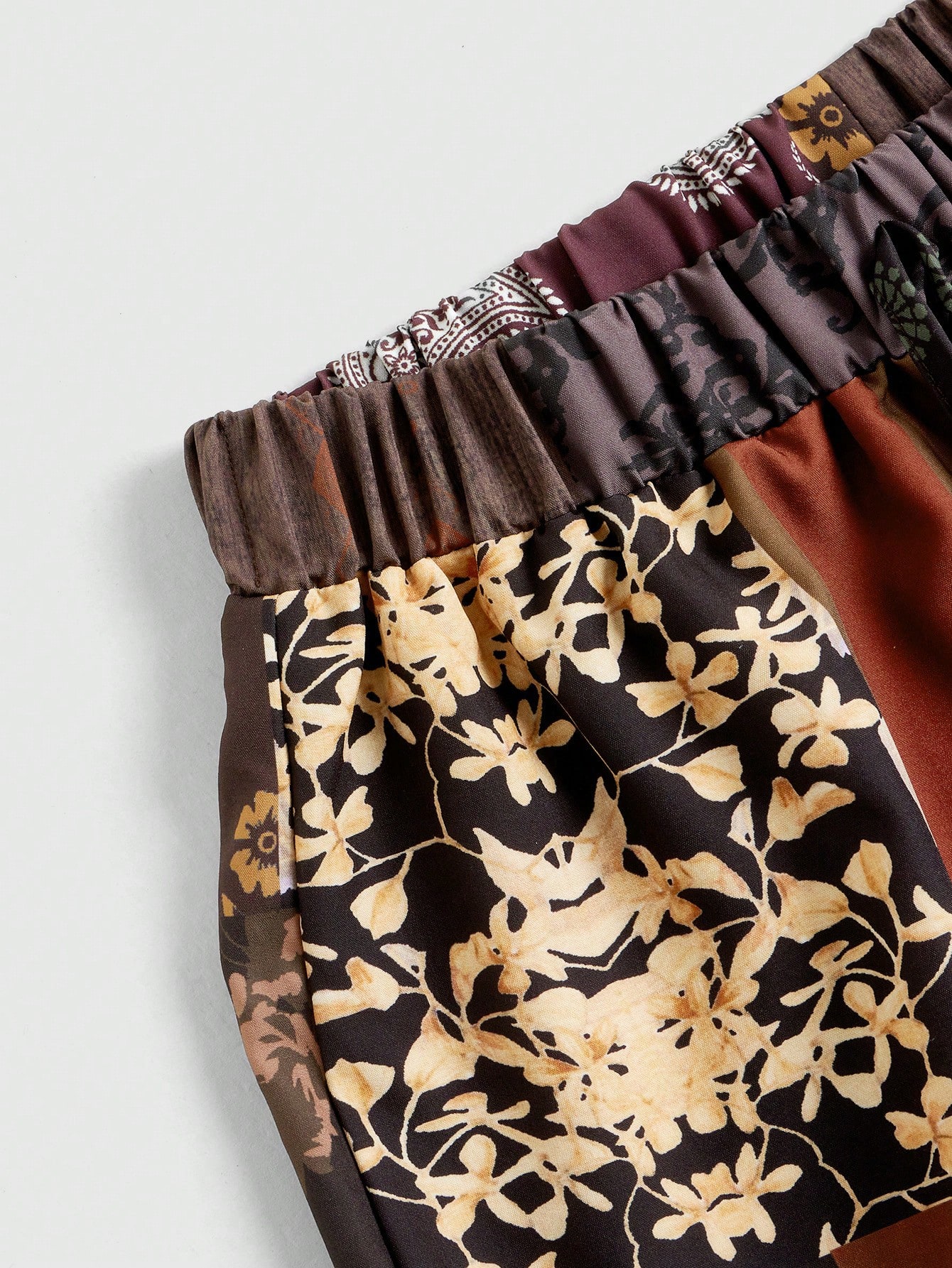 Hippie Patchwork Print Knot Waist Pants