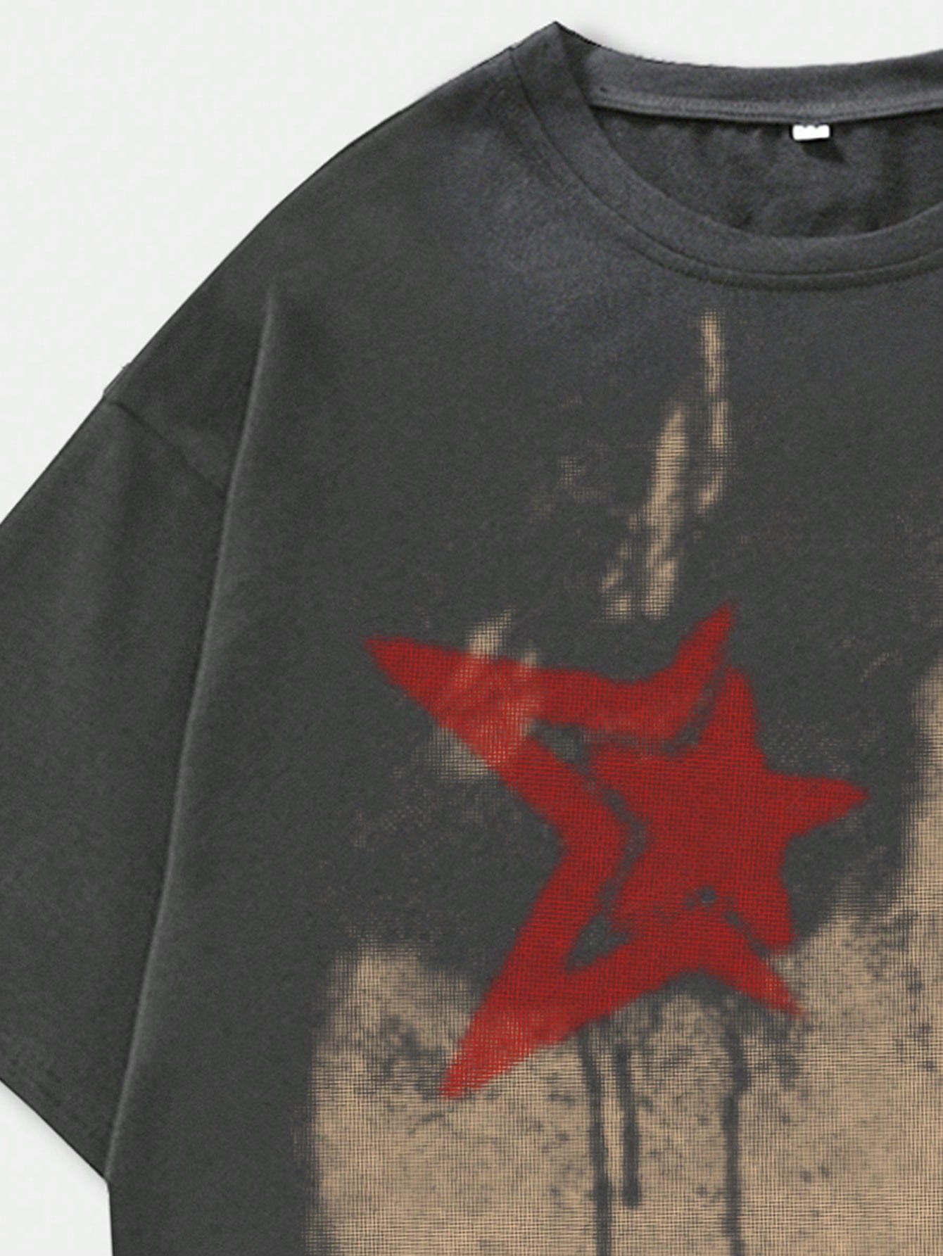 Street Life Men's Portrait Printed Short Sleeve T-Shirt, Suitable For Daily Wear In Spring And Summer, School