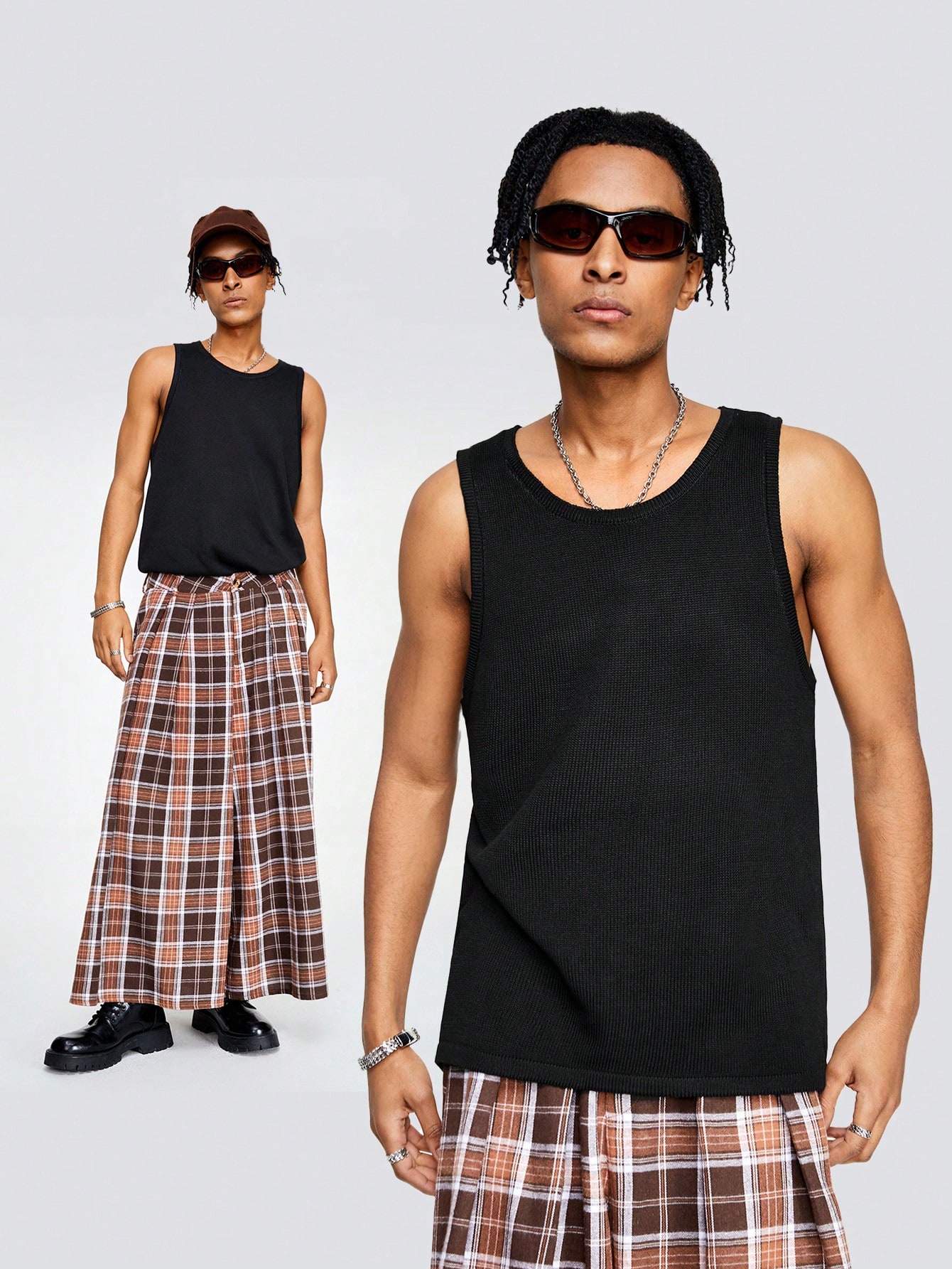 Street Life Men'S Solid Color Round Neck Vest