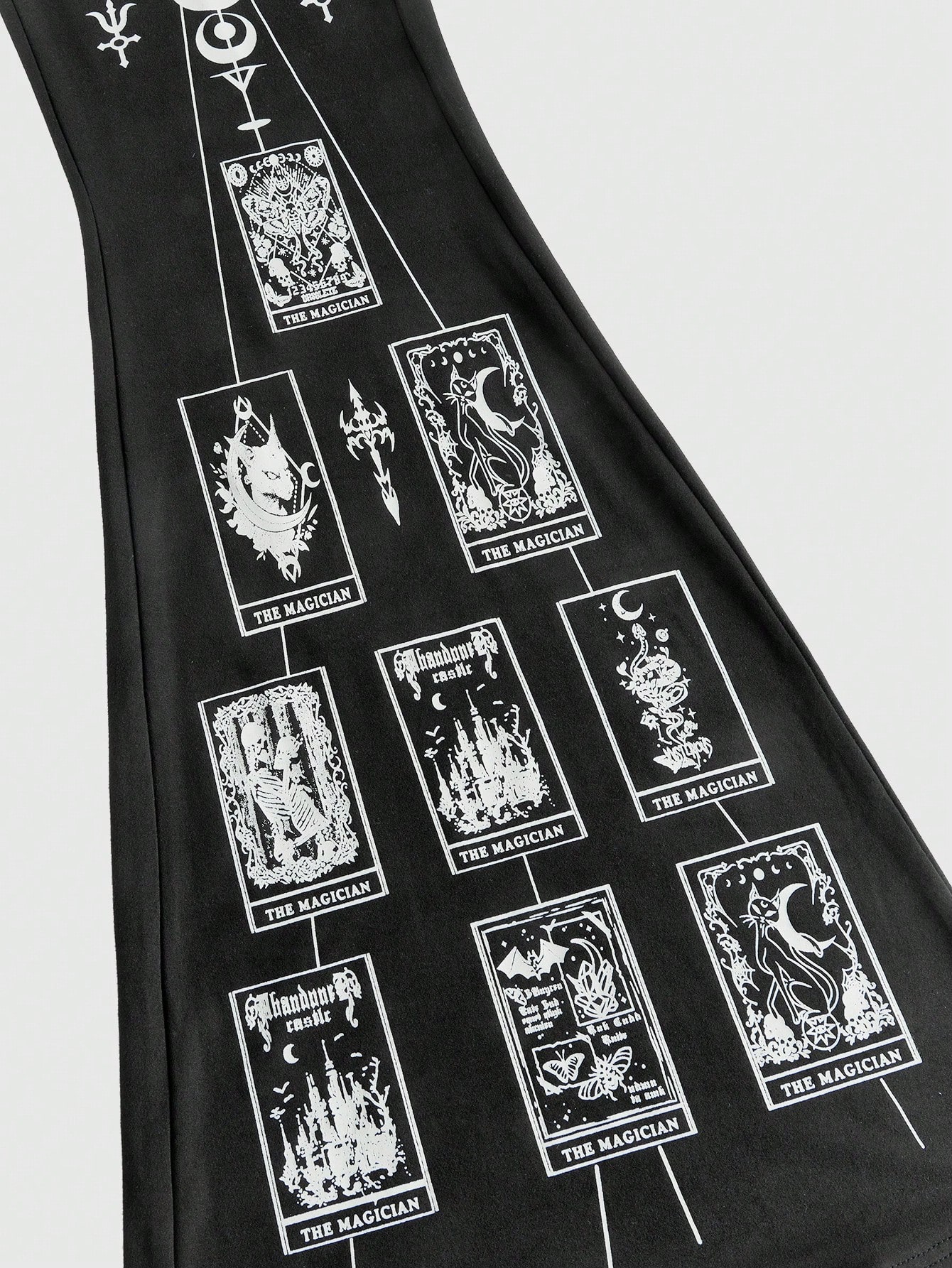 Goth Cartoon Graphic Flare Leg Pants