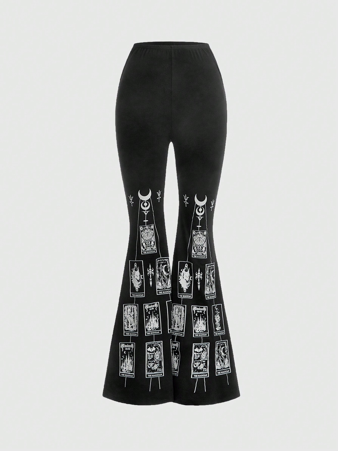 Goth Cartoon Graphic Flare Leg Pants