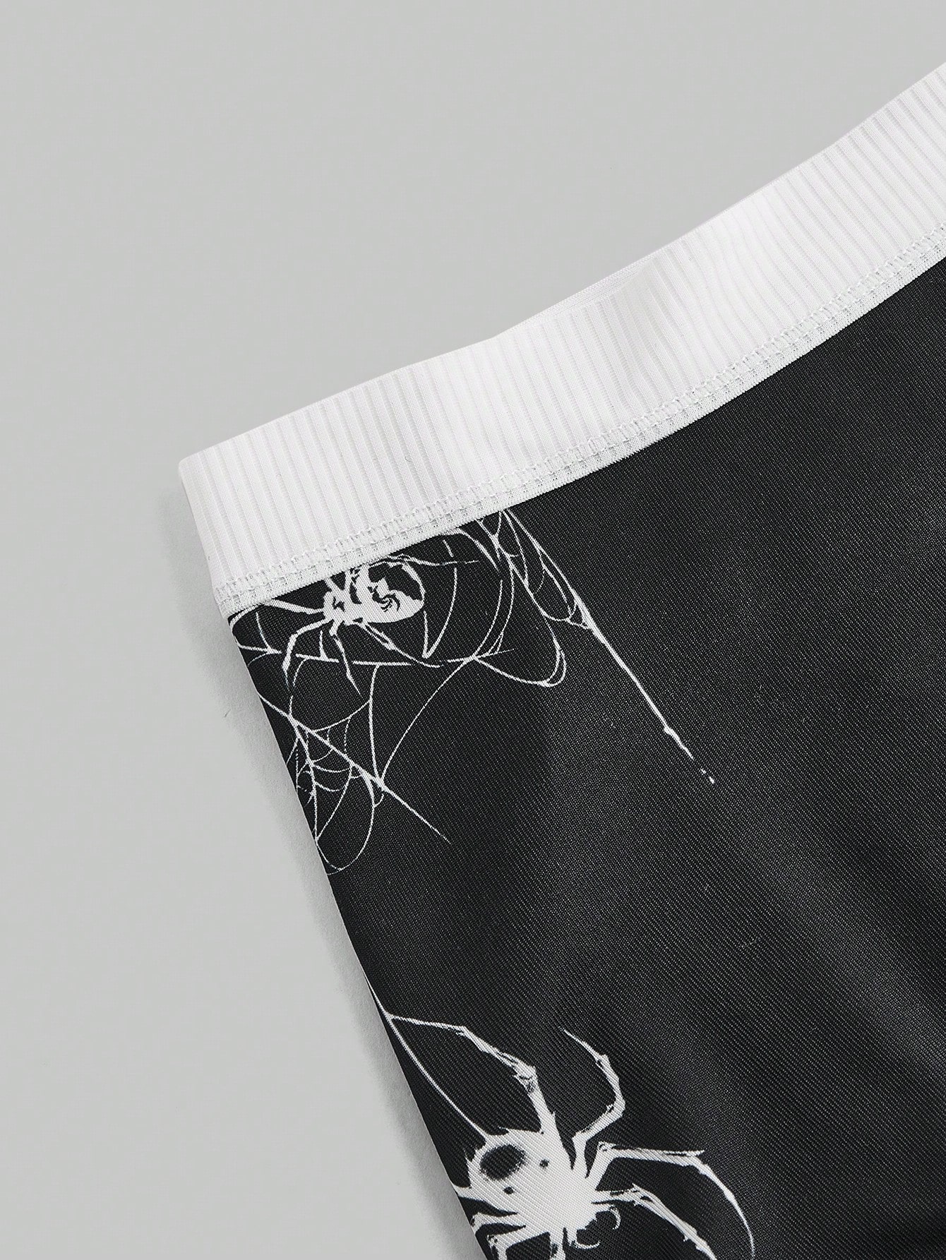Goth 3pcs Spider Printed Triangle Briefs Set