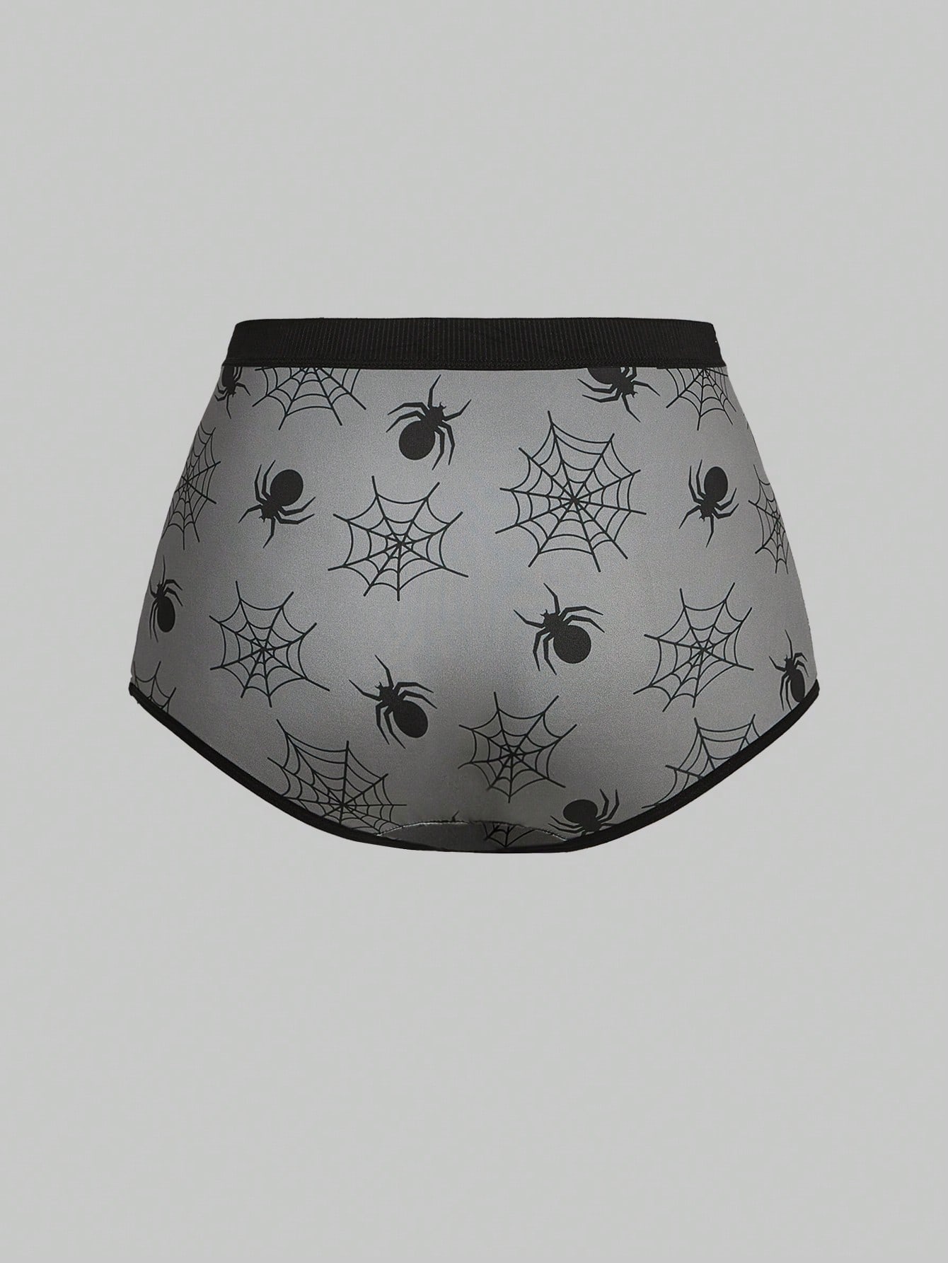 Goth 3pcs Spider Printed Triangle Briefs Set