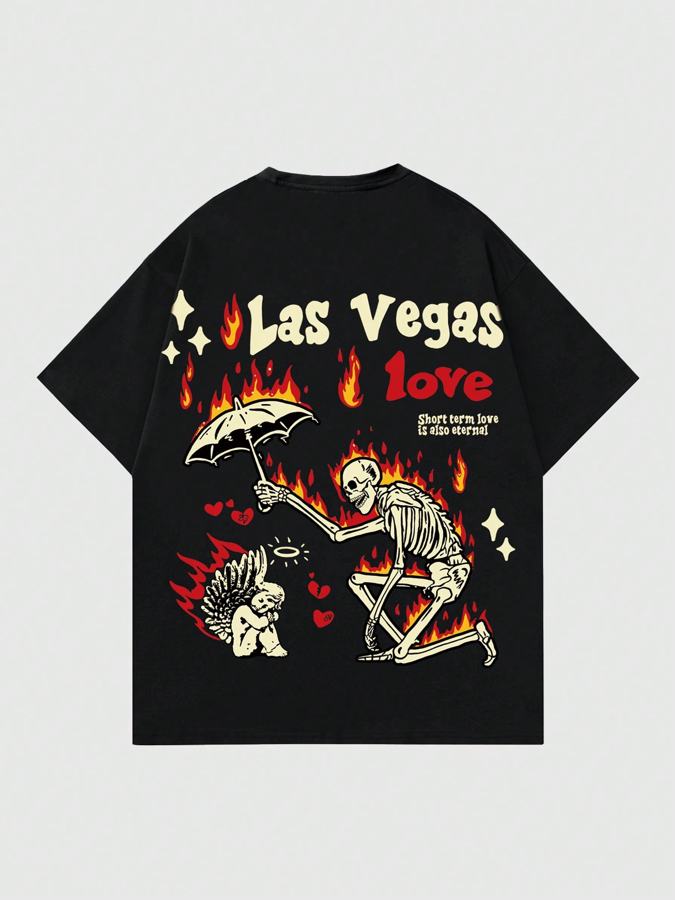 Street Life Men's Street Fun Printed Short-Sleeved Skeleton T-Shirt Suitable For Everyday Spring And Summer, School