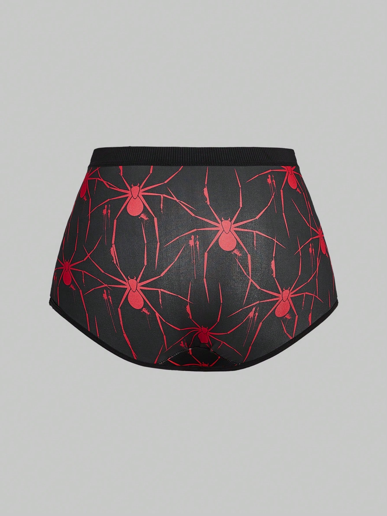 Goth 3pcs Spider Printed Triangle Briefs Set