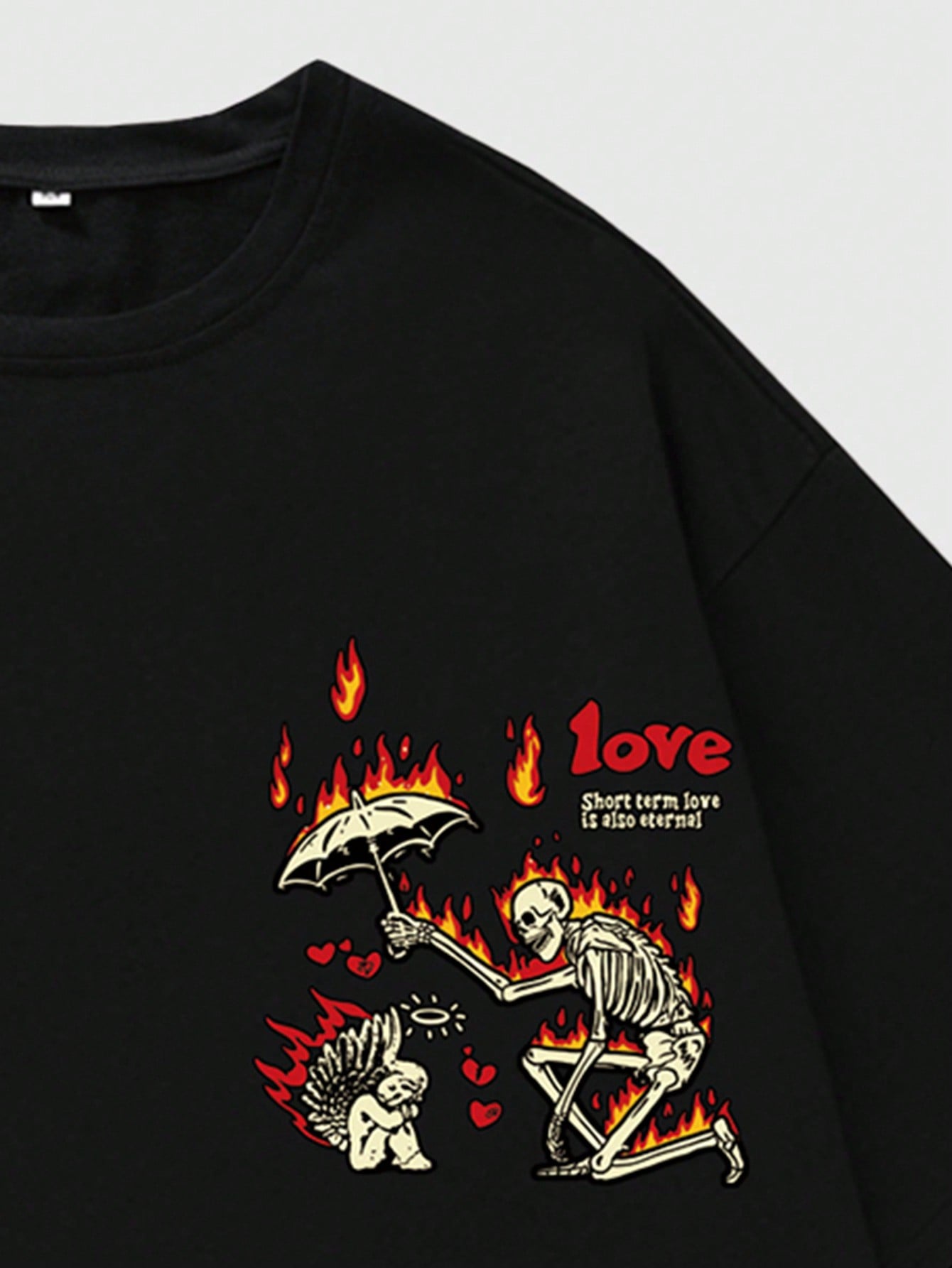 Street Life Men's Street Fun Printed Short-Sleeved Skeleton T-Shirt Suitable For Everyday Spring And Summer, School