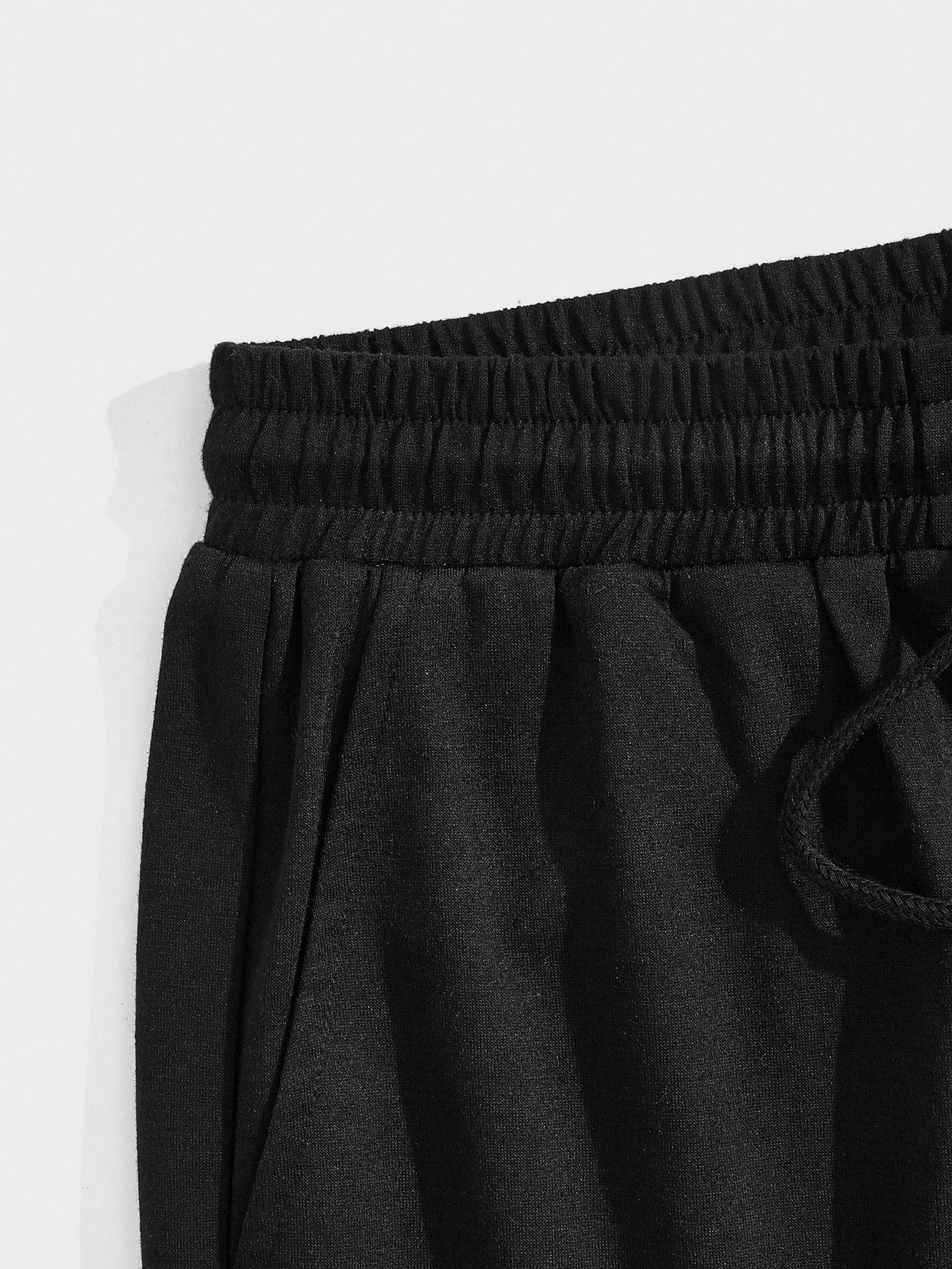 Goth Men Mouth Print Drawstring Waist Shorts, School