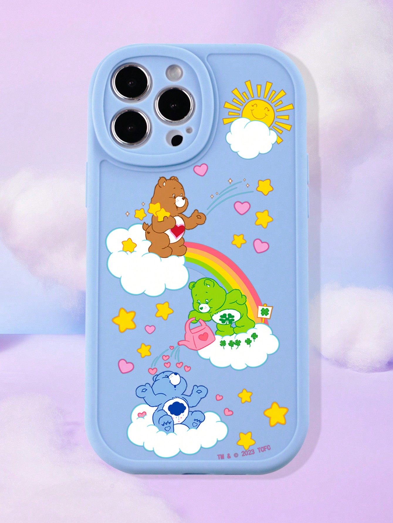 ROMWE X Care Bears Cartoon And Rainbow Print Phone Case