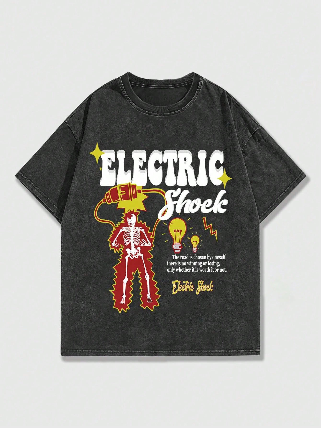Street Life Men's Snowflake Printed Short Sleeve T-Shirt With Slogan, Suitable For Spring And Summer Daily Wear