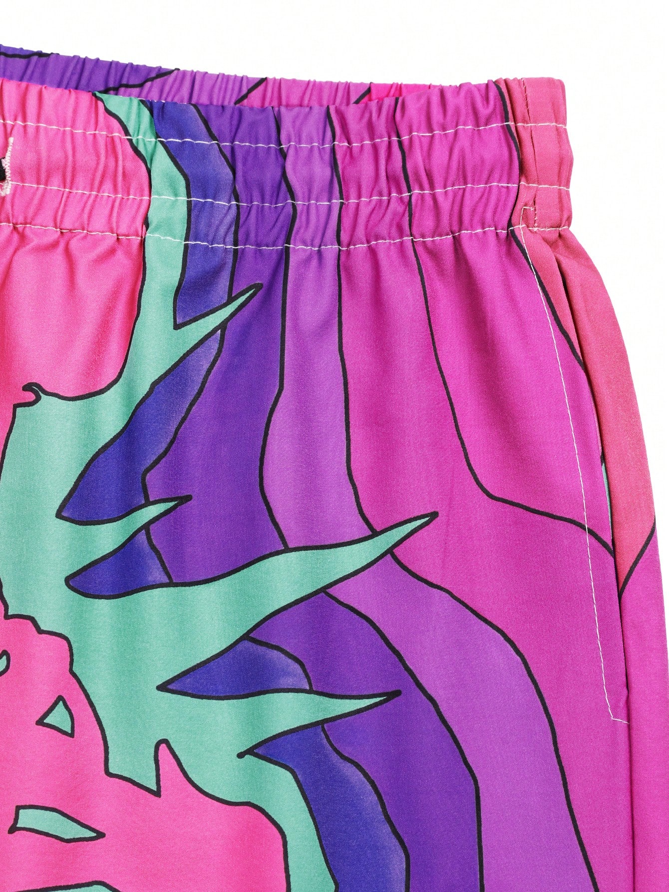 Street Life Men's Skull Letter Print Gradient Drawstring Waist Shorts Summer