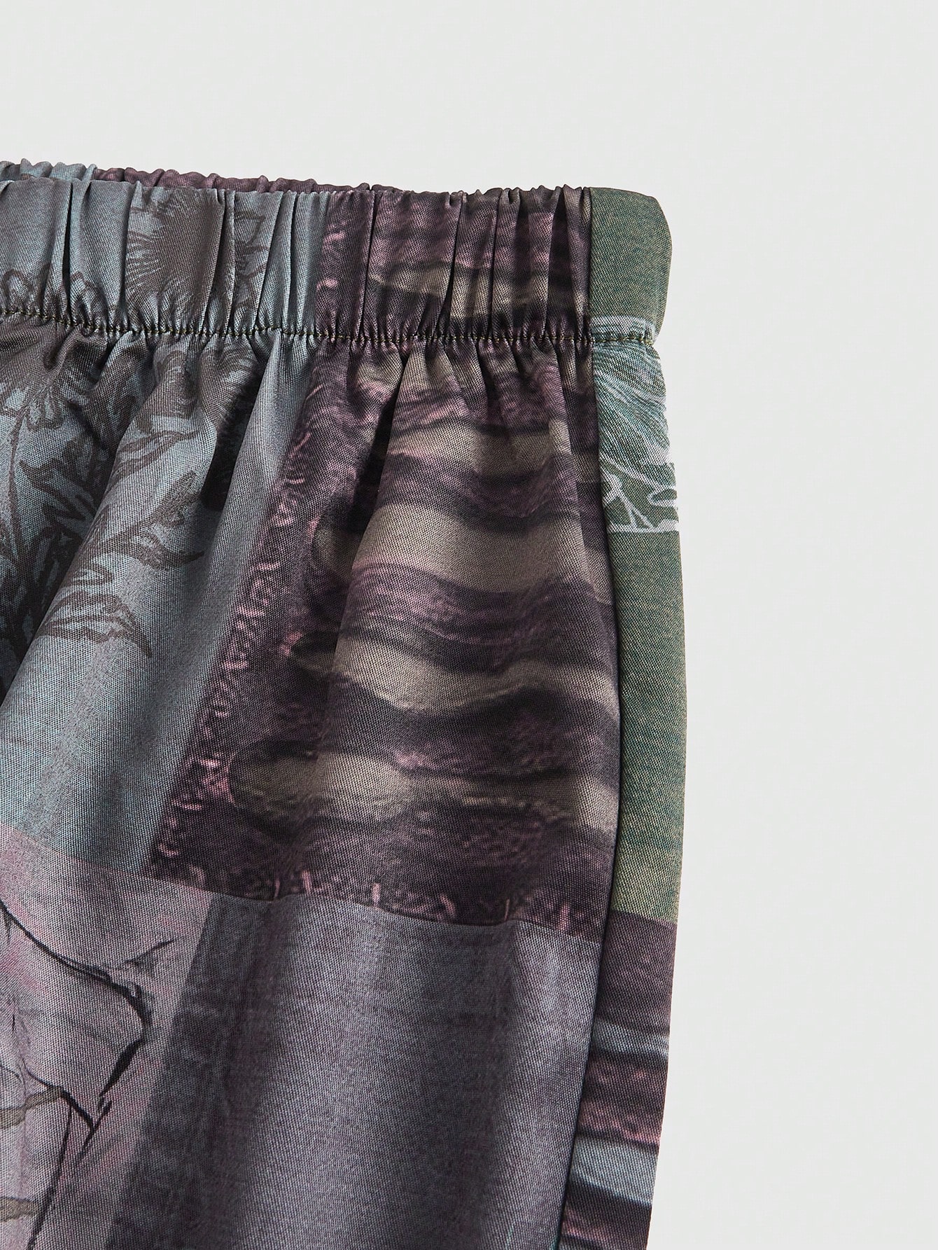 Hippie Boho Vintage Forest Style Botanical Patchwork Print Loose Fit Wide Leg Plus Size Pants