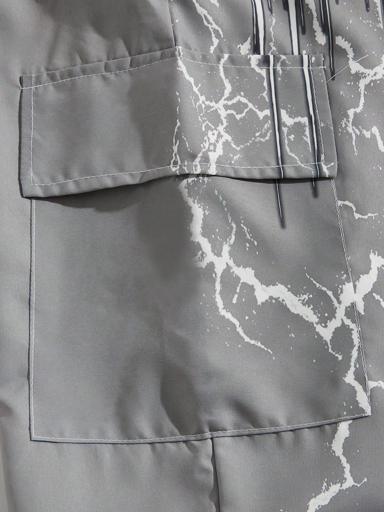 Grunge Punk Men Letter & Skeleton Print Drawstring Waist Pants, School