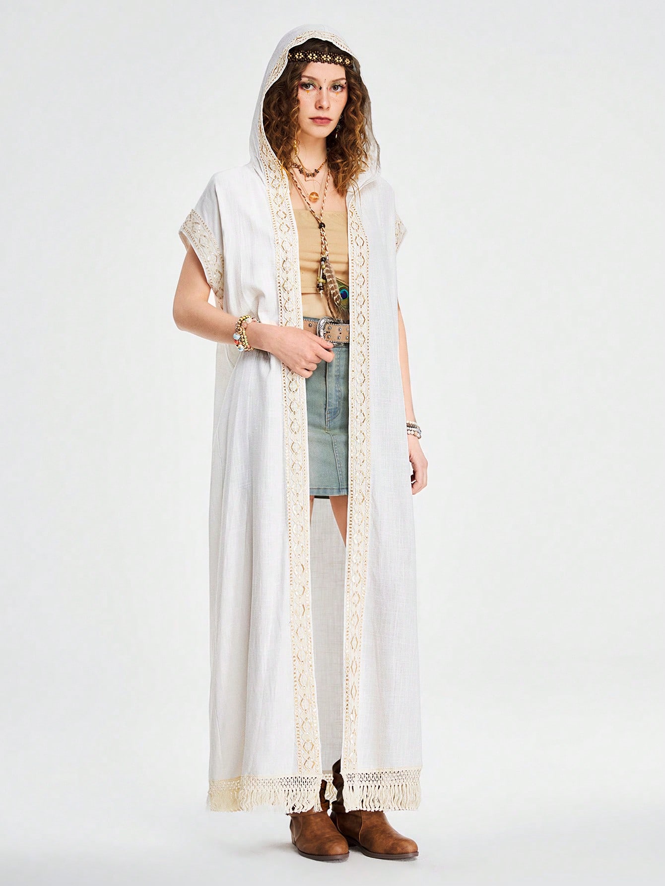 Hippie Bohemian Hippie Style Linen Sun Protection Women Top